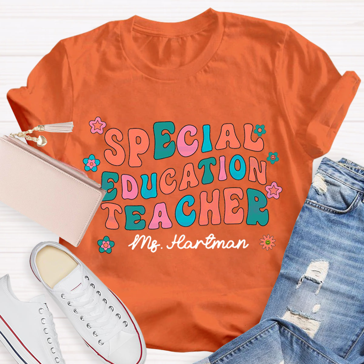 Personalized Special Education Teacher Name T-Shirt