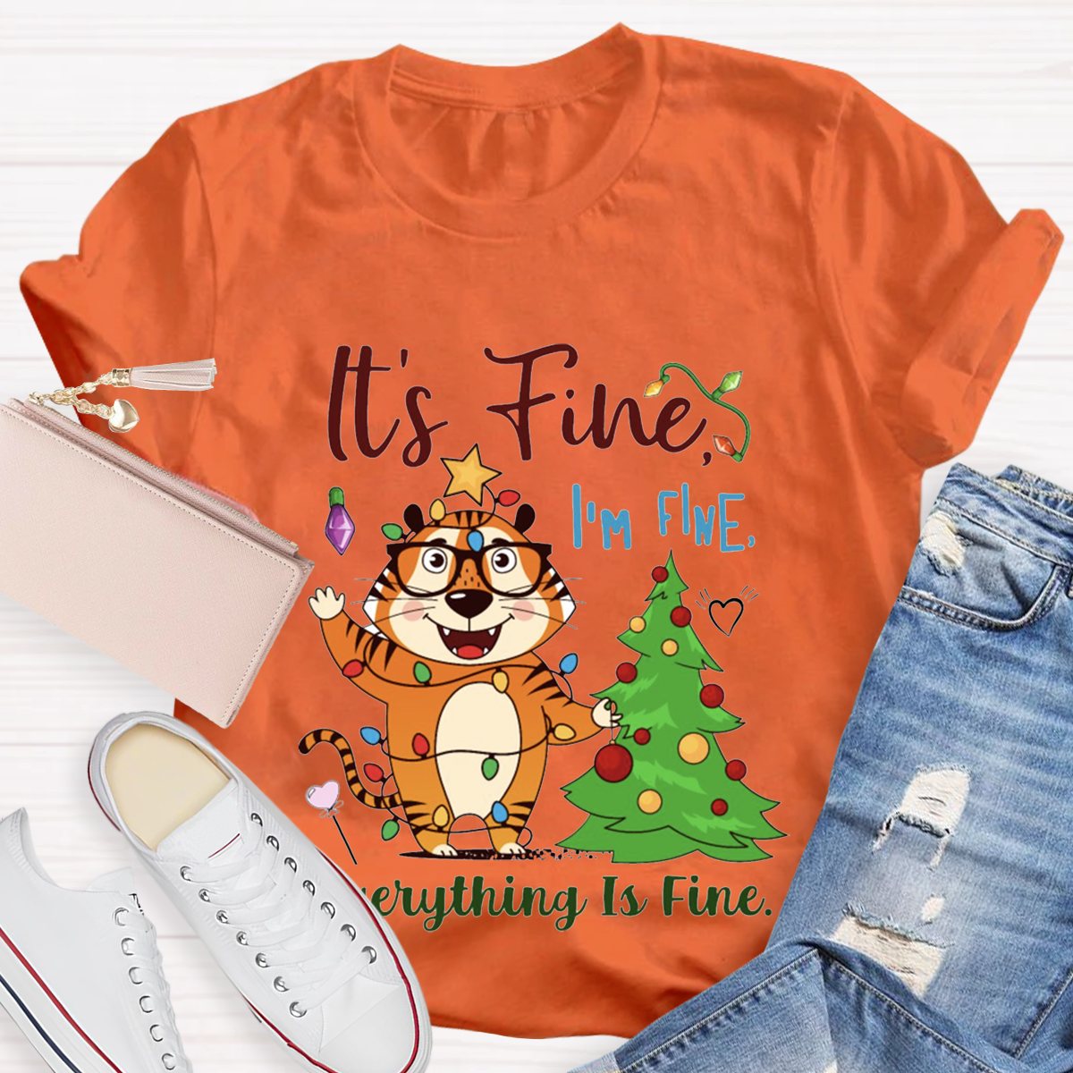 It's Fine I'm Fine Everything Is Fine Teacher T-Shirt