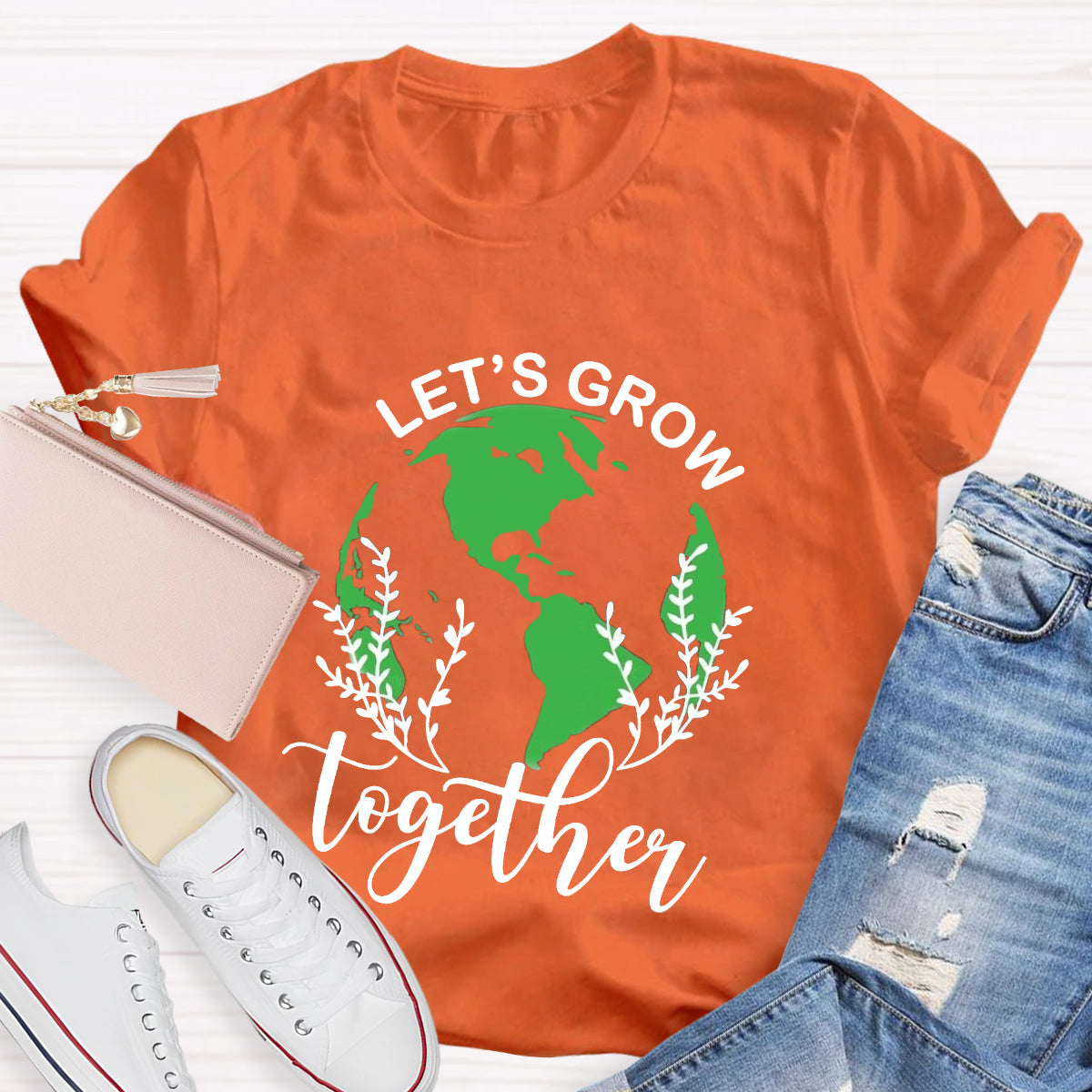 Let's Grow Together Green Earth T-Shirt