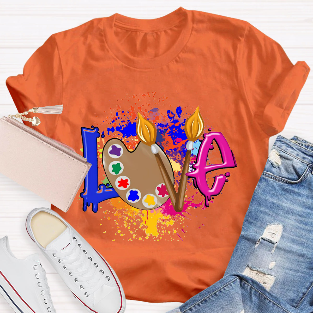 Love Art Color palette Teacher T-Shirt