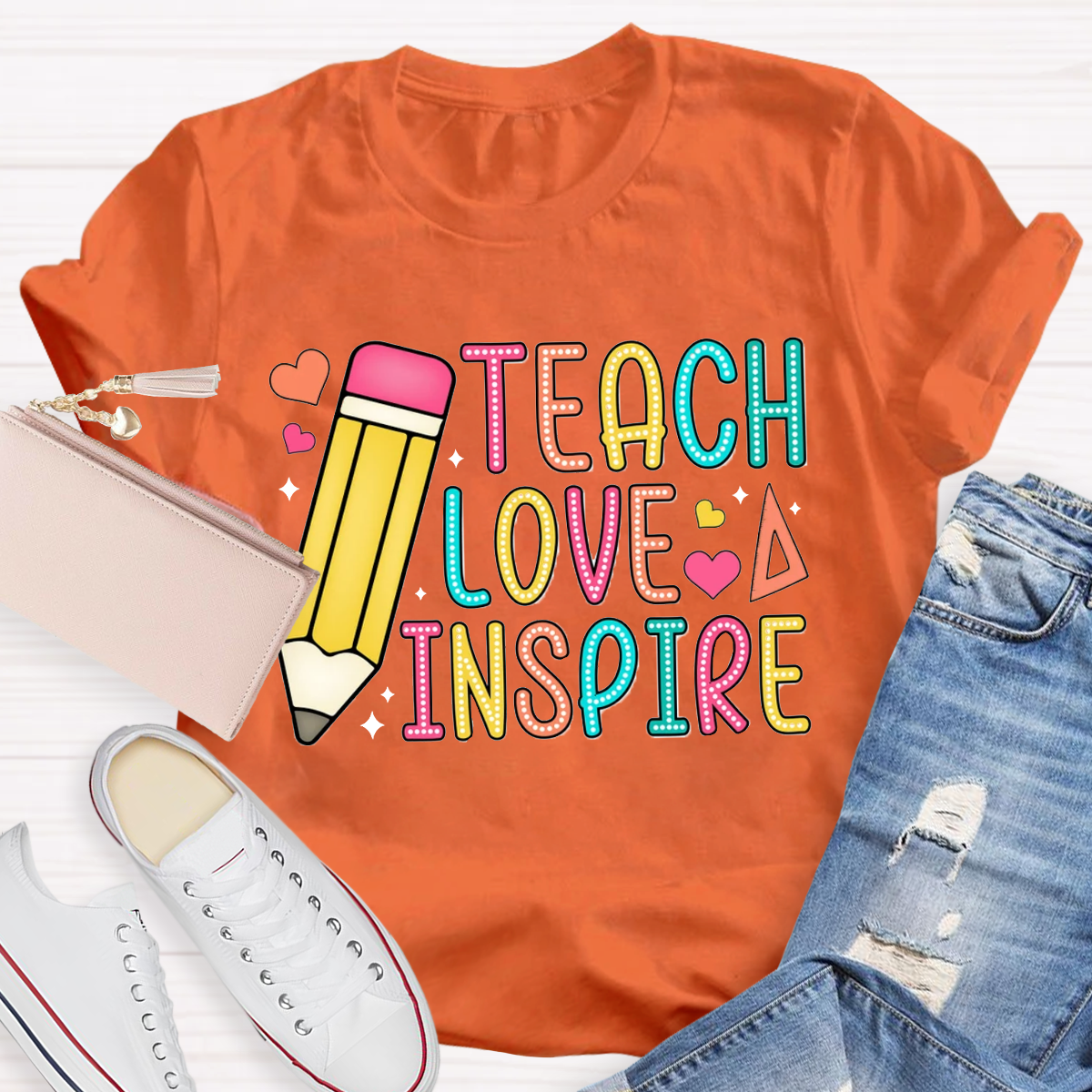 Teach Love Inspire Pencile T-Shirt