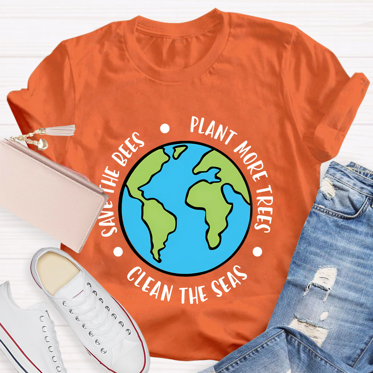 Plant More Trees Clean The Seas Save The Bees T-Shirt