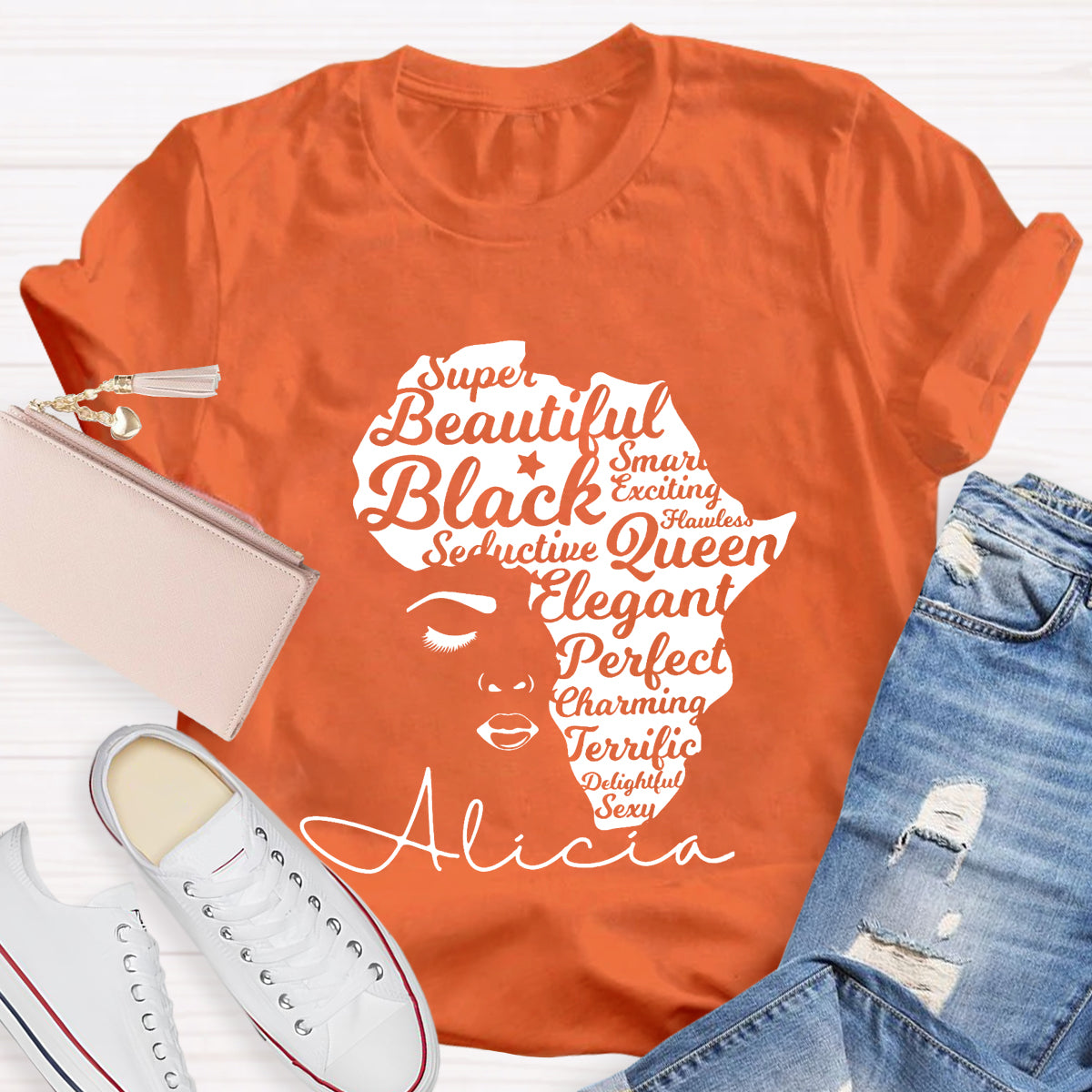 Personalized Name Beautiful Queen T-Shirt