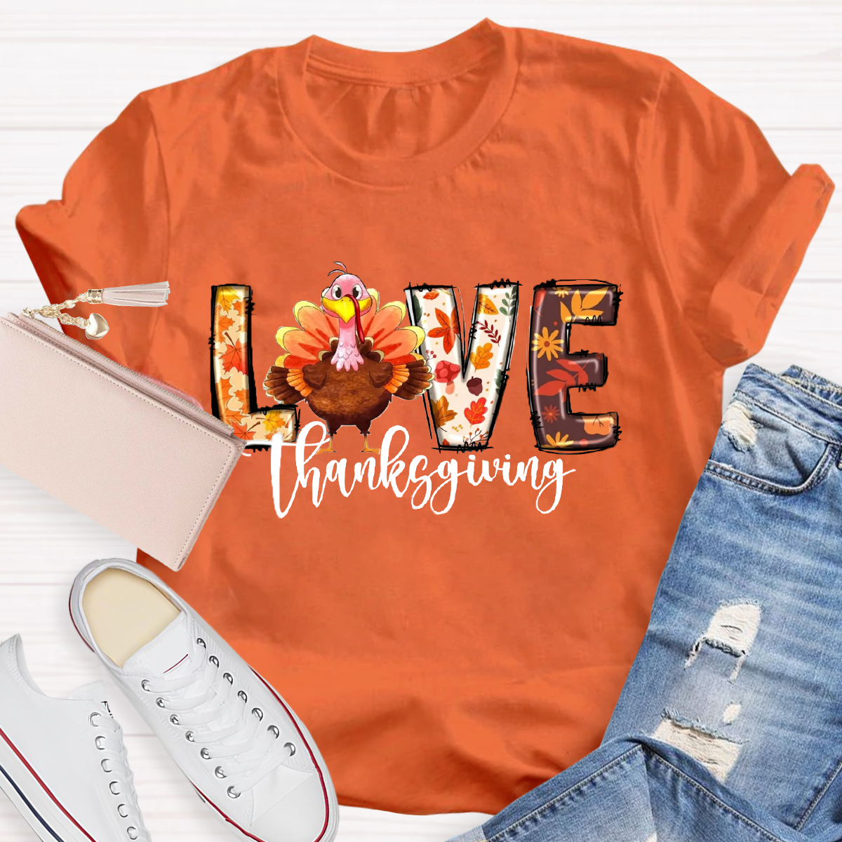 Fall Thanksgiving Turkey T-Shirt