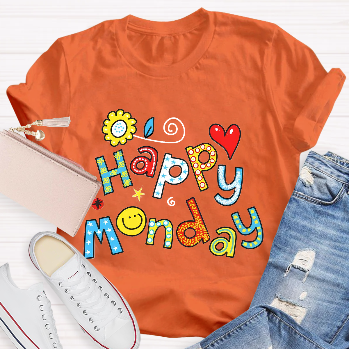 Personalized Day of the Week Happy Monday Funny Design T-Shirt