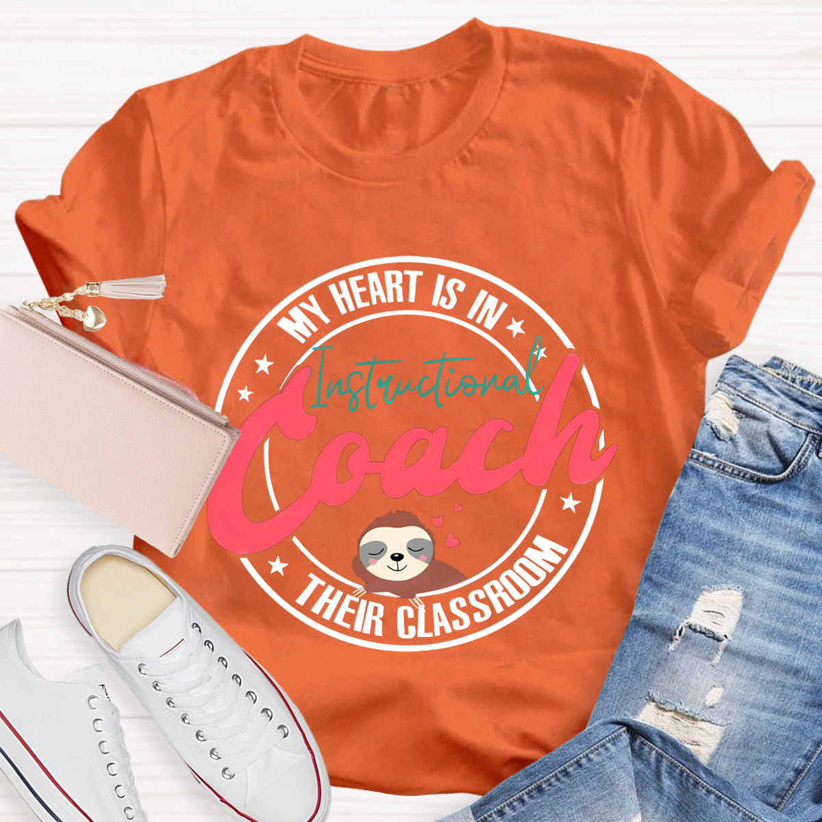 My Heart Is In Their Classroom Instructional Coach Teacher T-Shirt