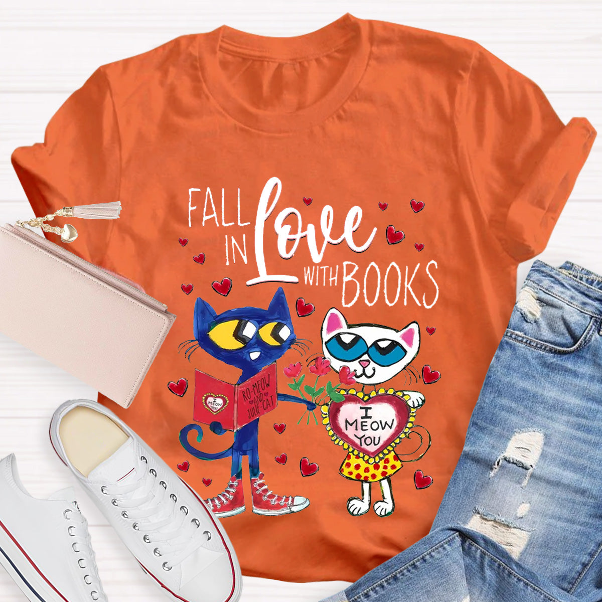 Fall In Love With Book Teacher T-Shirt