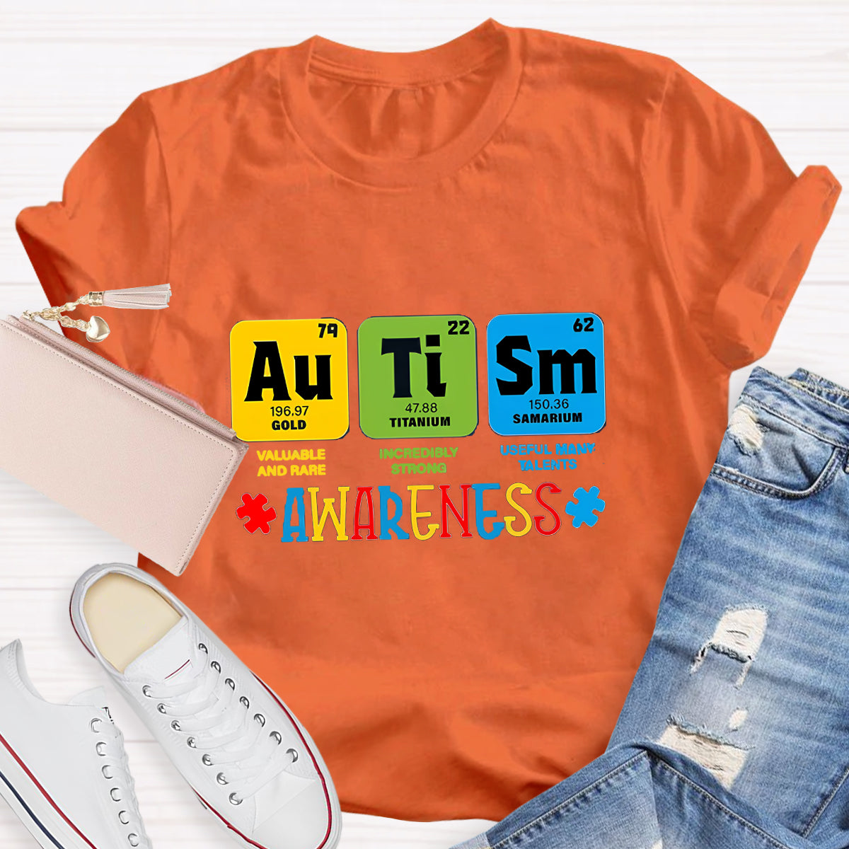 Autism Awareness Chemical Elements Teacher T-Shirt