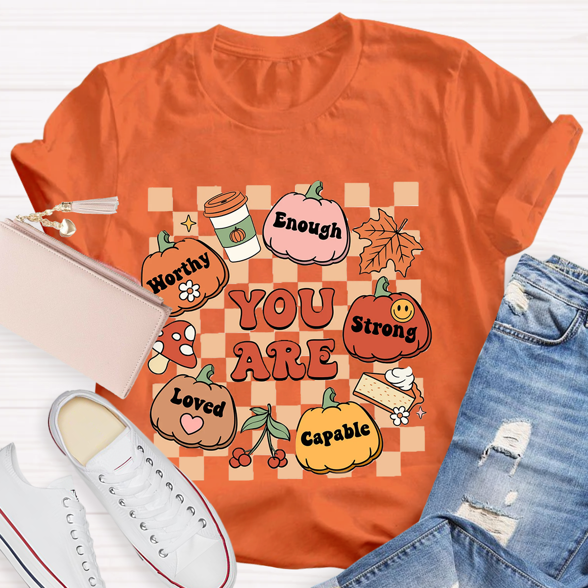 Autumn Thanksgiving Teacher Aide Pumpkin You Are Loved T-Shirt