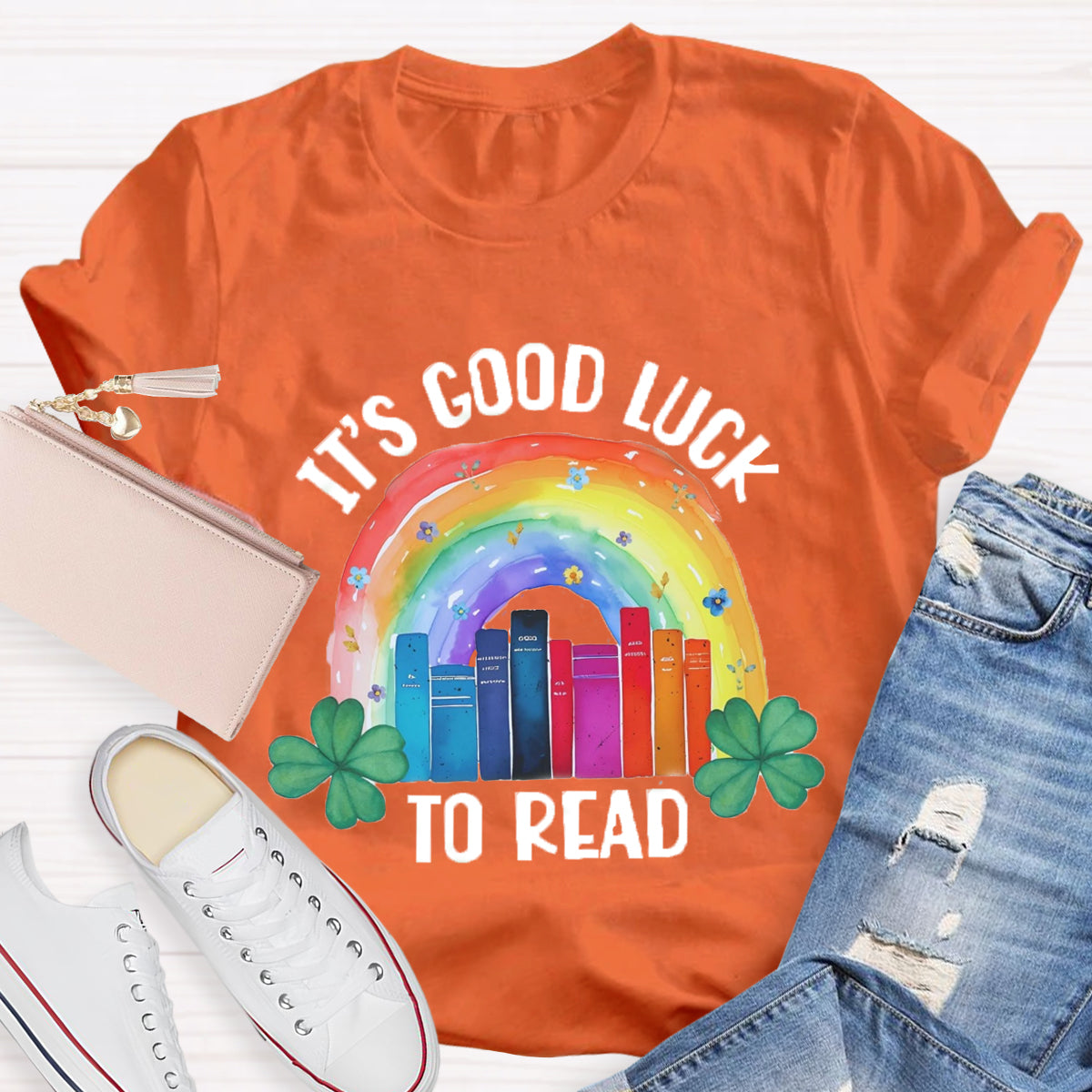 It's Good Lucky To Read Rainbow Shamrock T-Shirt