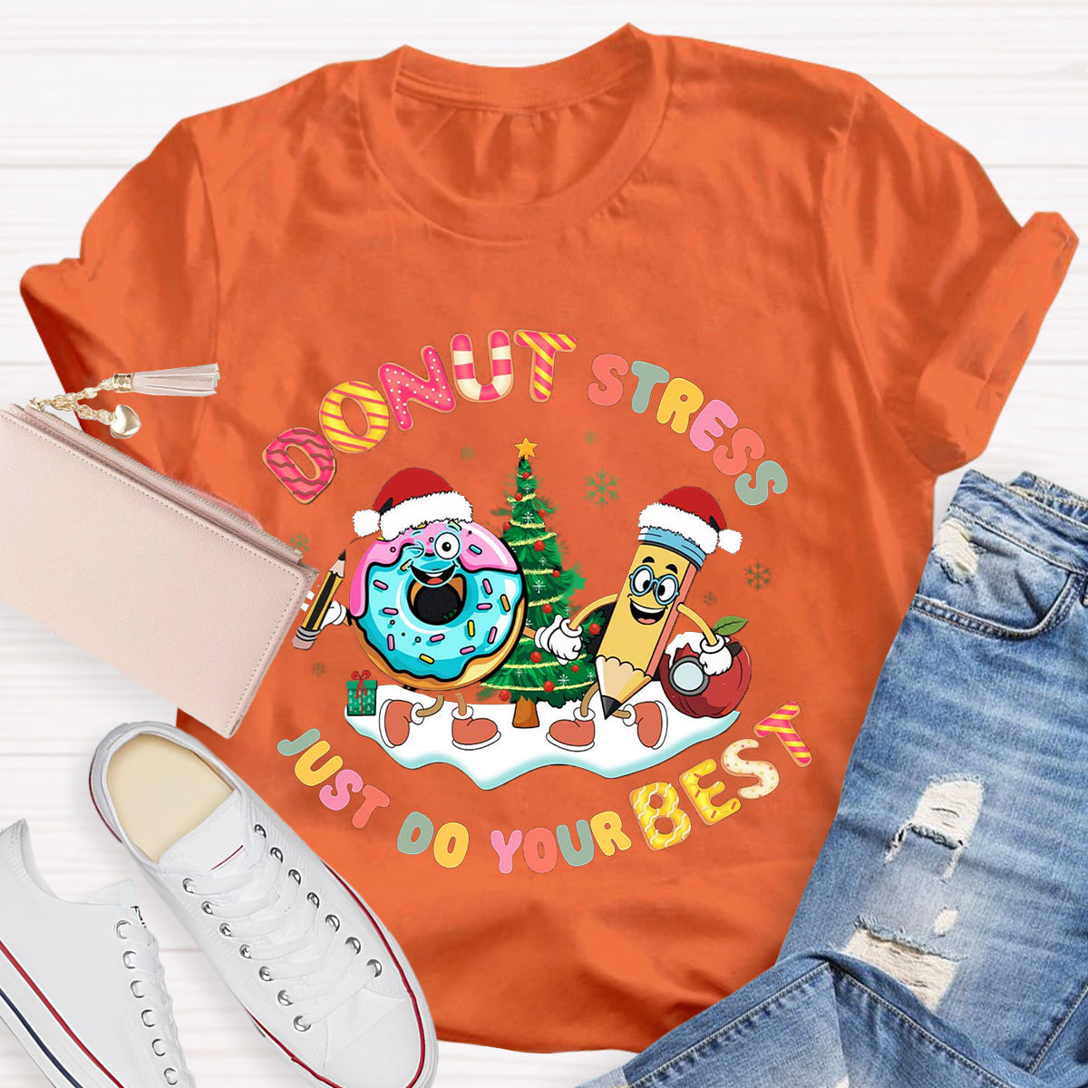 Christmas Donut Stress Just Do Your Best T-Shirt