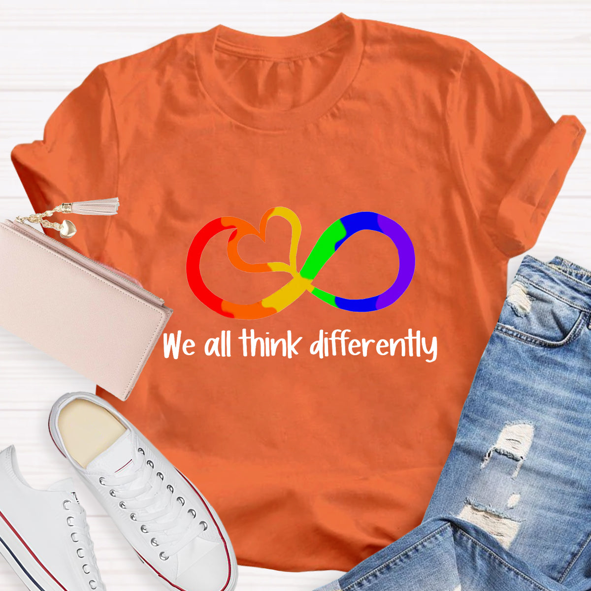 We All Think Differently Teacher T-Shirt