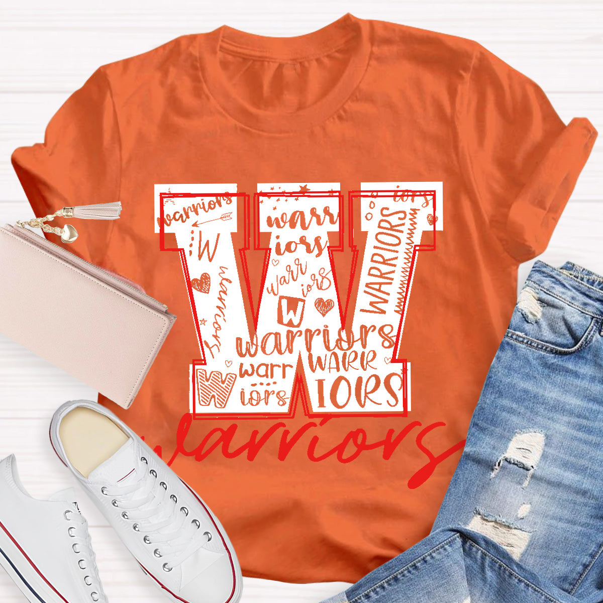 Personalized School Mascot Warriors Teacher T-Shirt