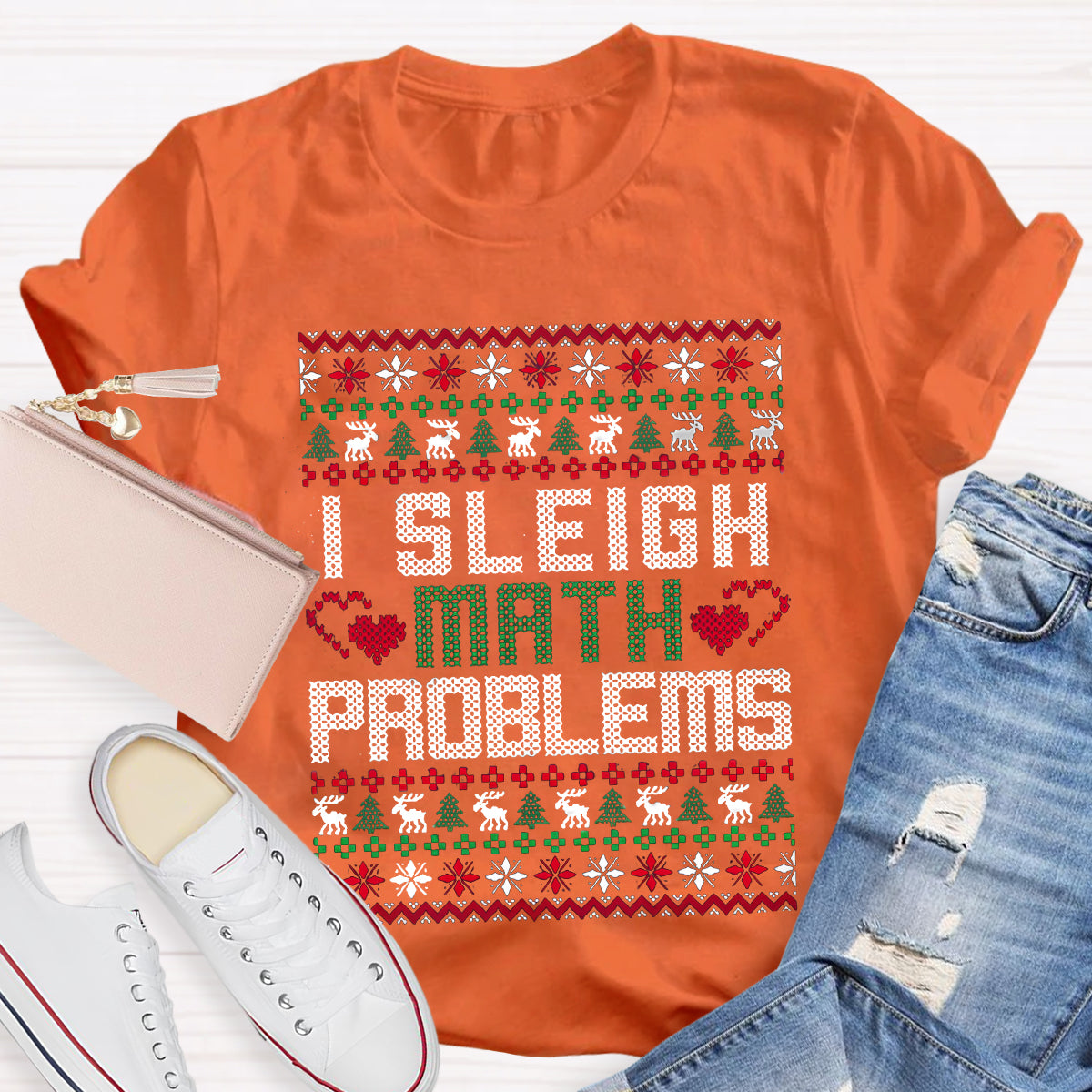 I Sleigh Math Problems Teacher T-Shirt