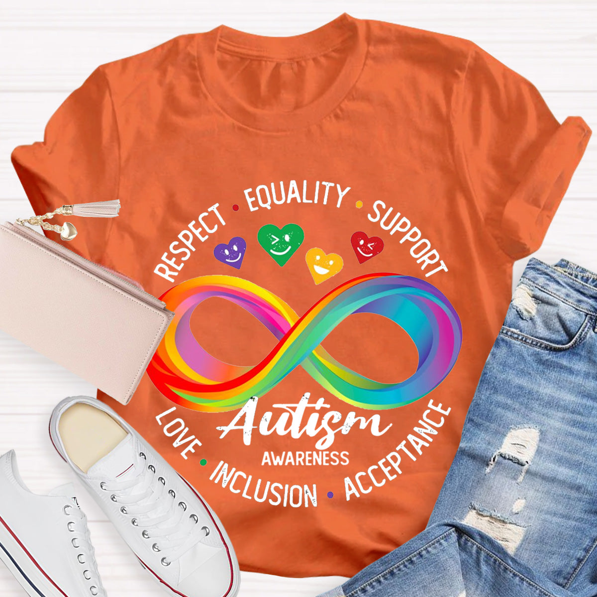 Autism Awareness Colorful Teacher T-Shirt