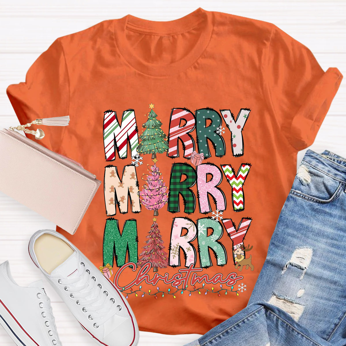 Merry And Bright Teacher T-Shirt