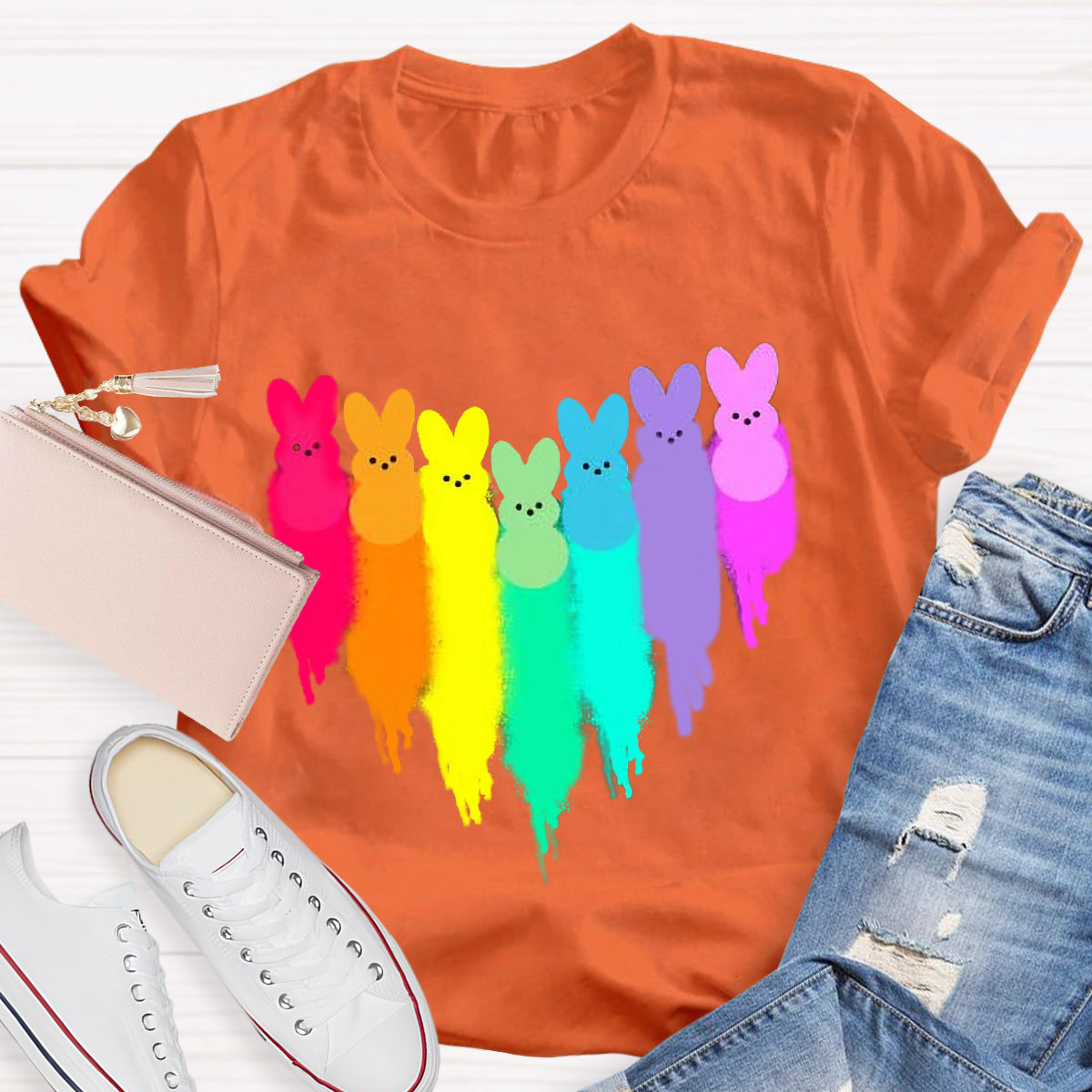 Colorful Easter Peeps Heart T-Shirt