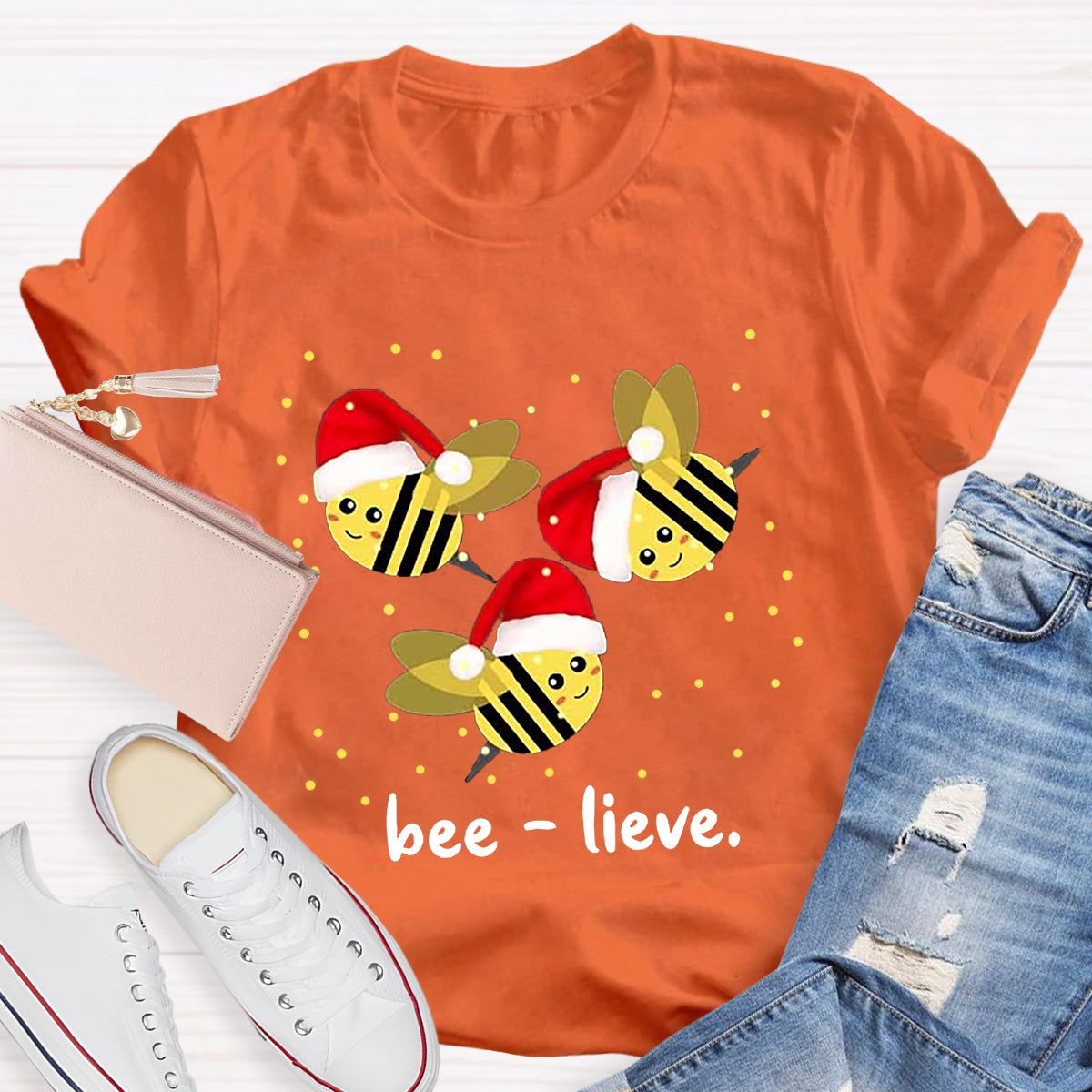 Cute Christmas Bee-lieve T-Shirt