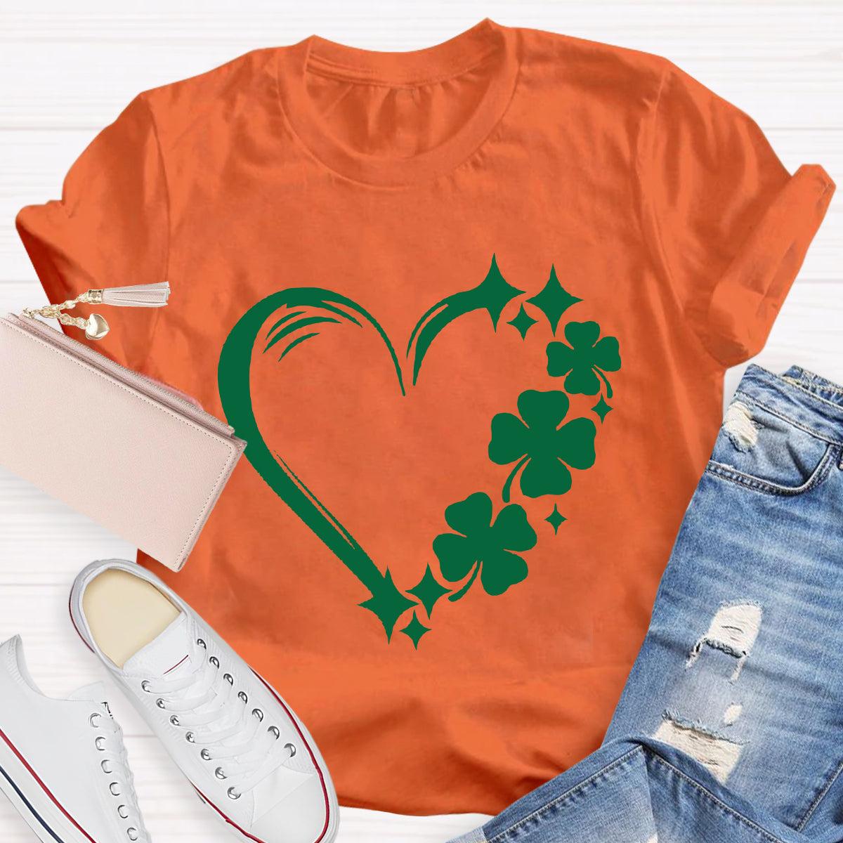 Shamrock Clover Heart T-Shirt