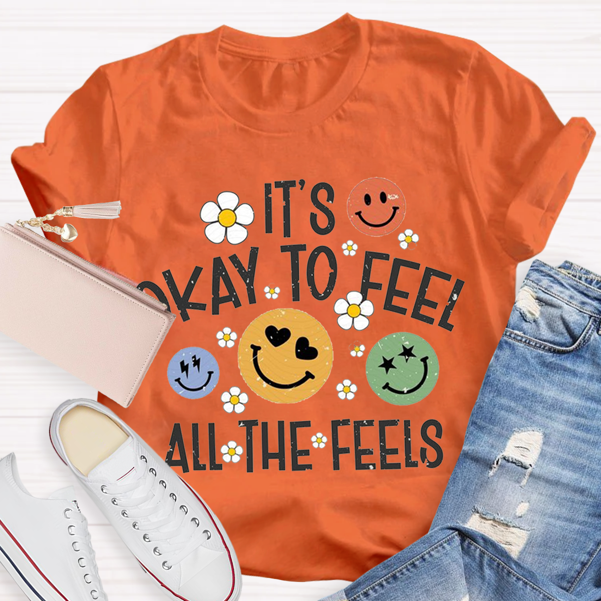 It‘s Ok To Feel All The Feels Cute Teacher T-Shirt