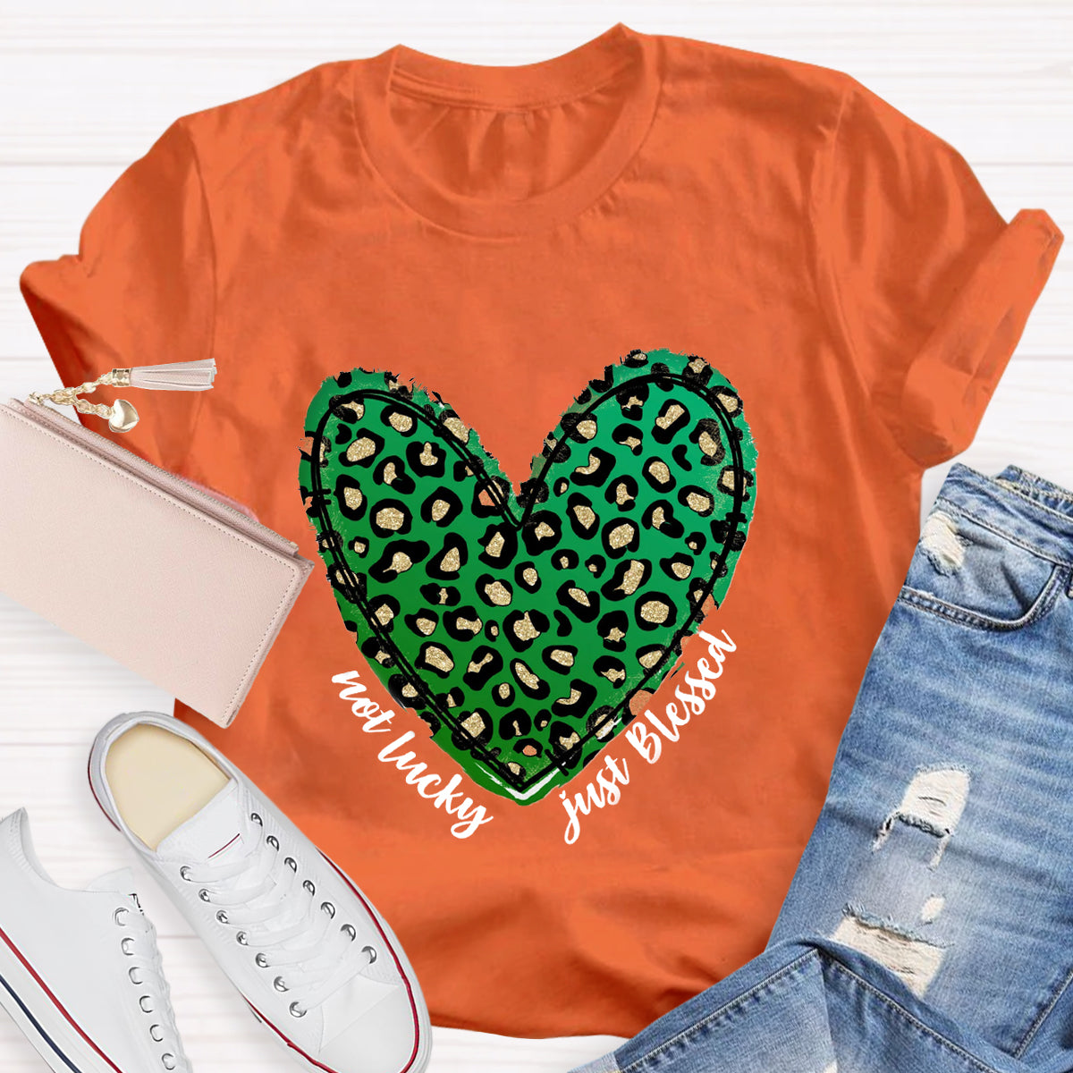 Not Lucky Just Blessed St Patrick Heart T-Shirt