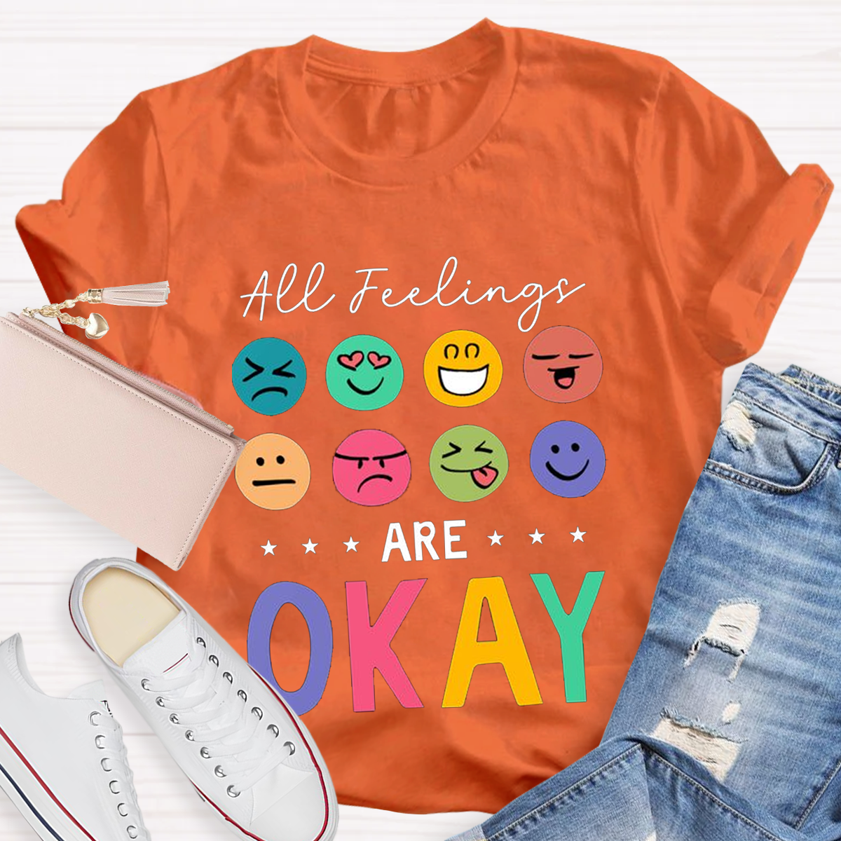 All Feelings Are Ok Teacher T-Shirt