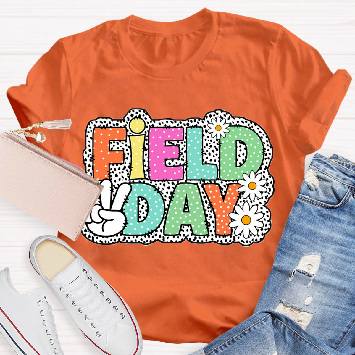 Field Day Dots Teacher T-Shirt