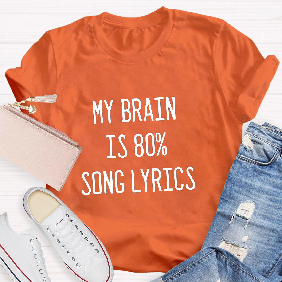 My Brain Is Eighty Percent Song Lyrics Teacher T-Shirt