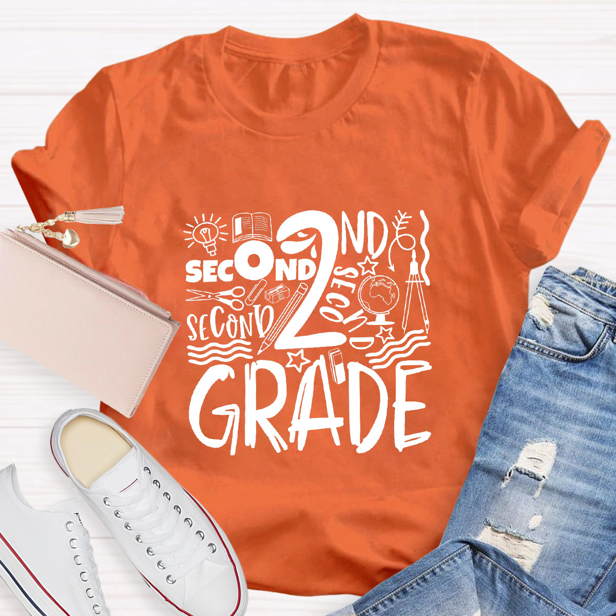 Personalized Grade Second Teacher T-Shirt