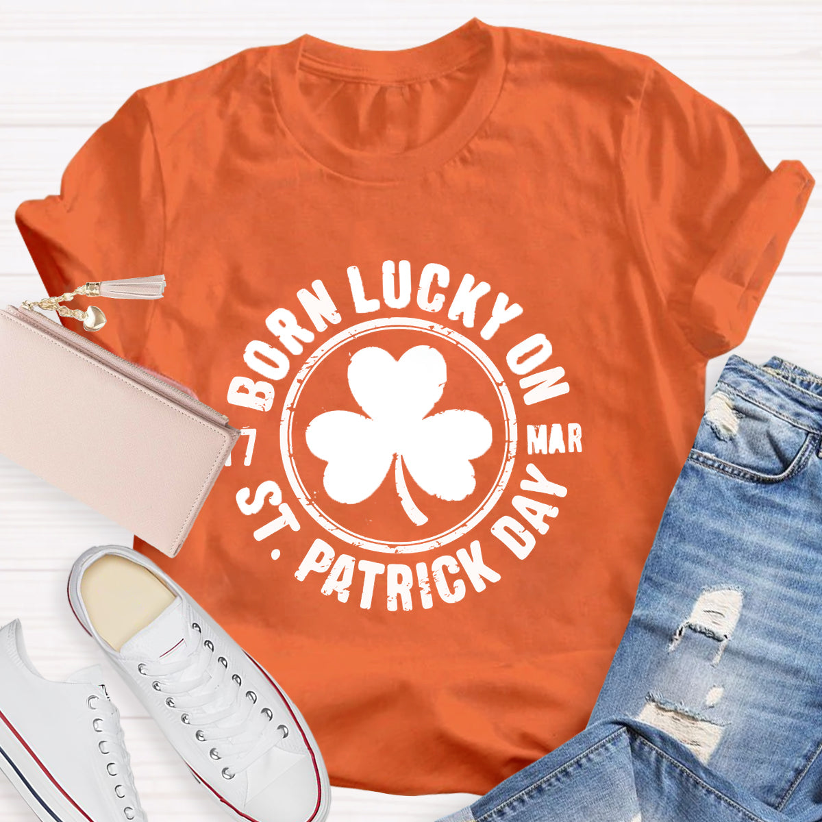 Born Lucky On 3.17 St. Patrick Day T-Shirt