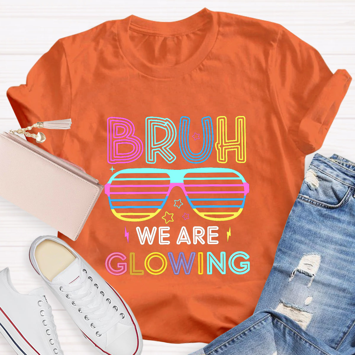 Bruh We Are Glowing Teacher T-Shirt