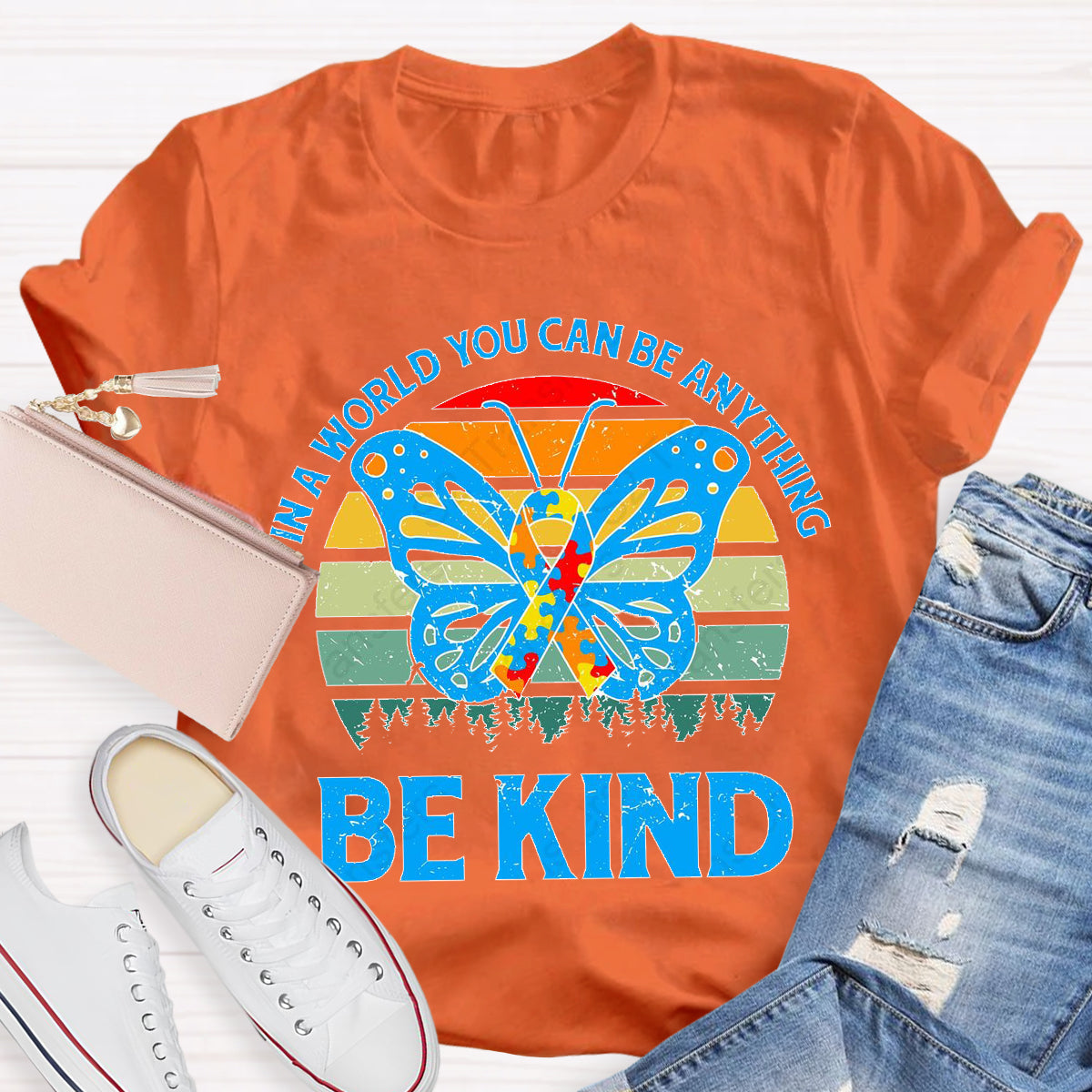 In A Word You Can Be Anything Be Kind Teacher T-Shirt