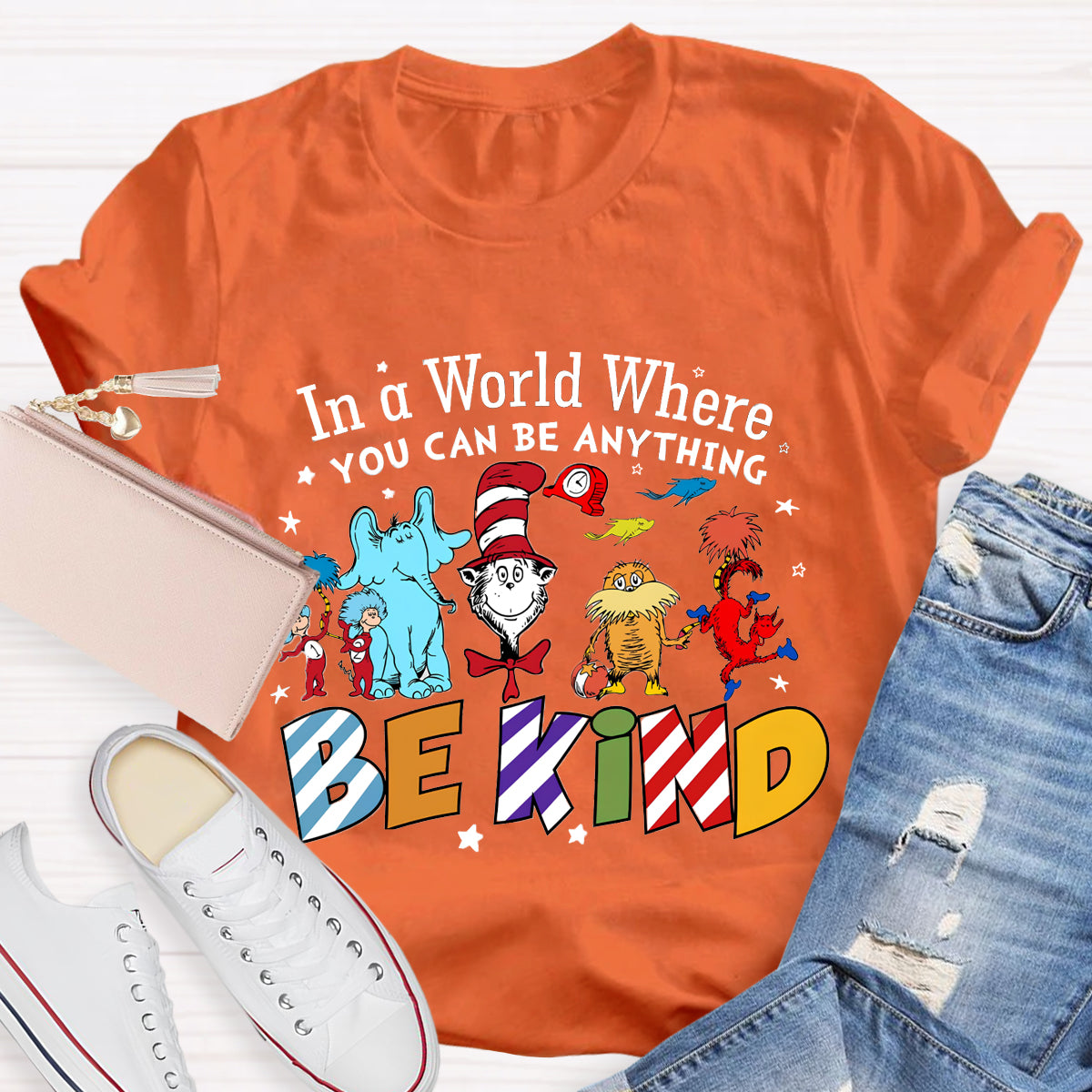 In A World Where You Can Be Anything Be Kind Book Lover T-Shirt