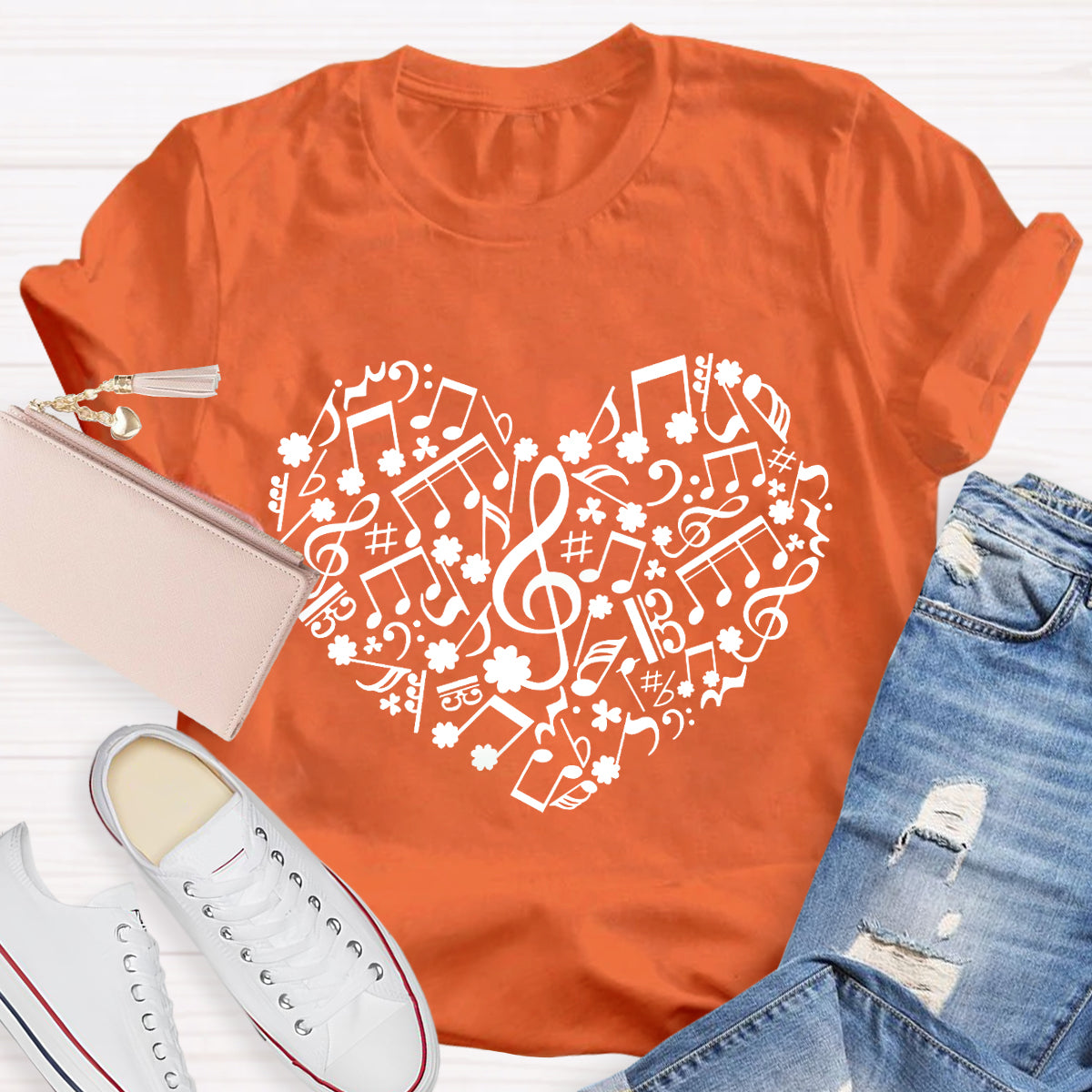 Love Music Notes Shamrock T-Shirt