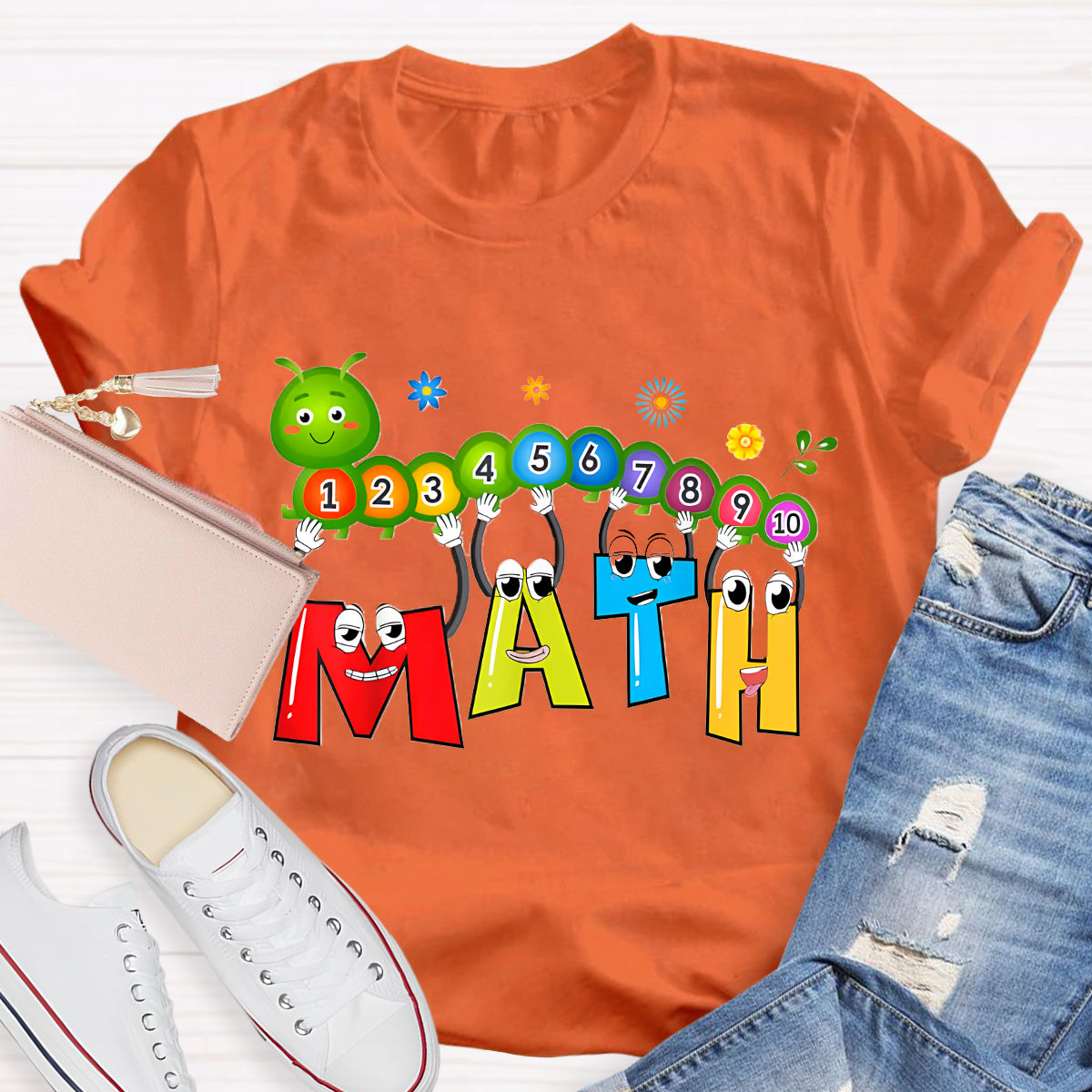 Caterpillar Math Day Number Math Teacher T-Shirt