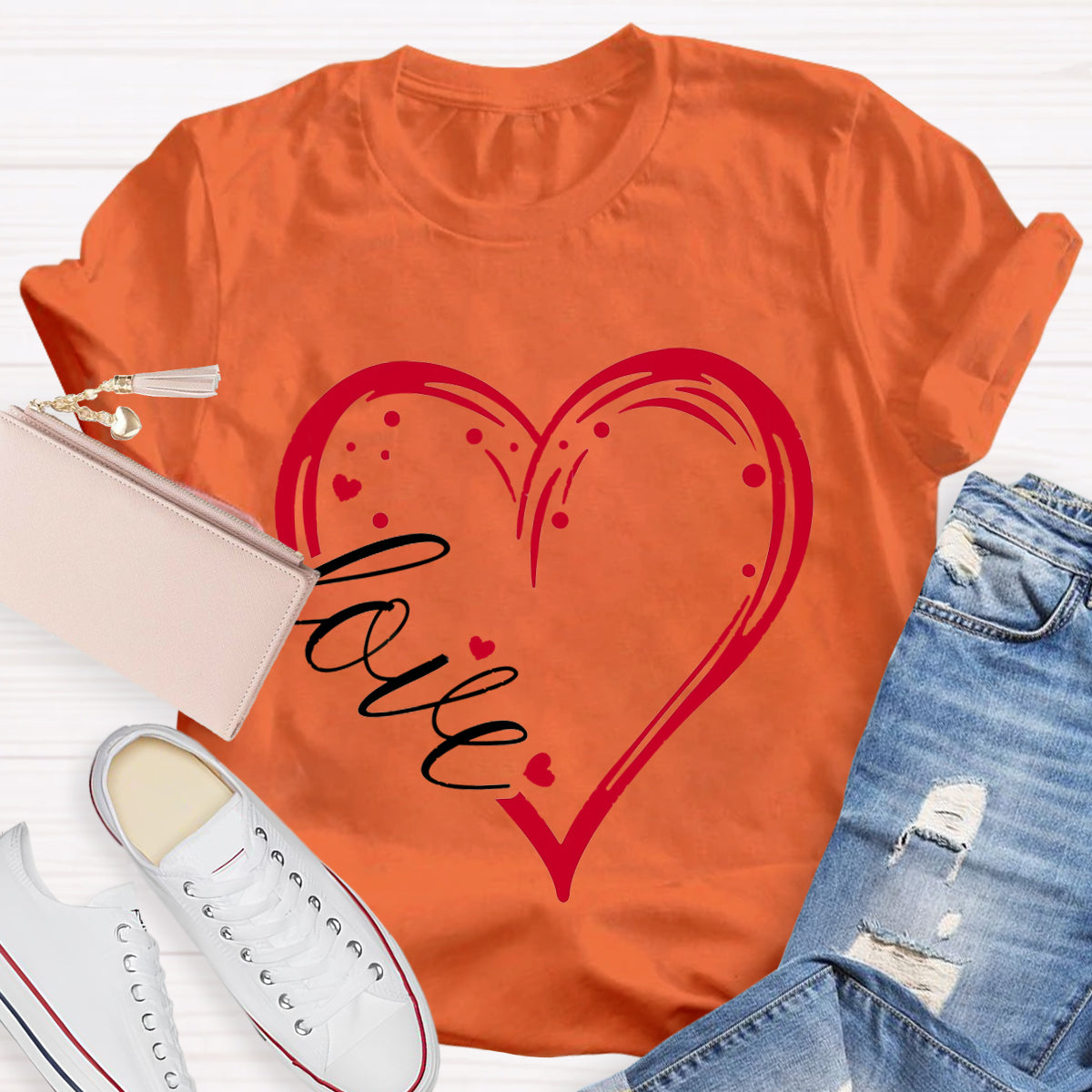 Valentines Day Heart Teacher T-Shirt