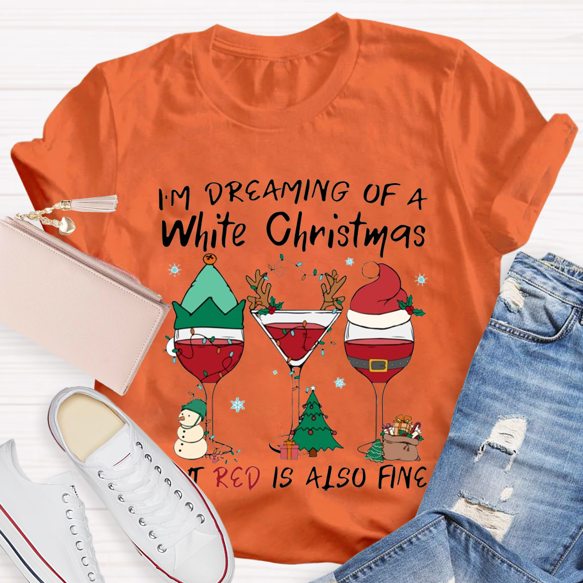 Dear Santa I Just Want Wine Teacher T-Shirt