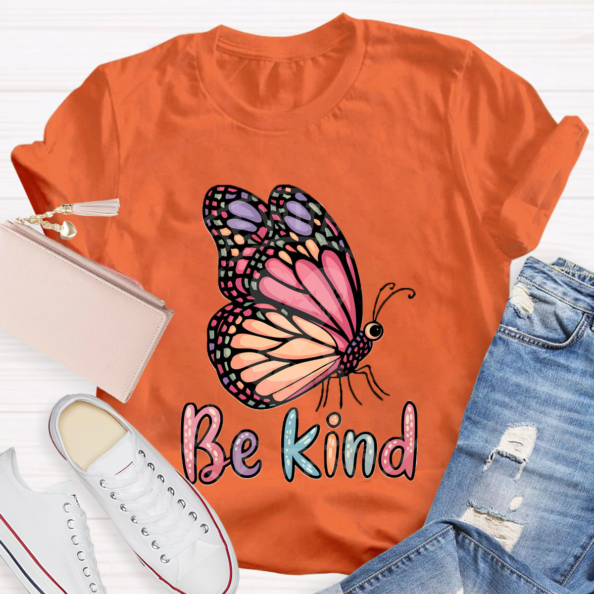 Be Kind Butterfly Printed T-Shirt