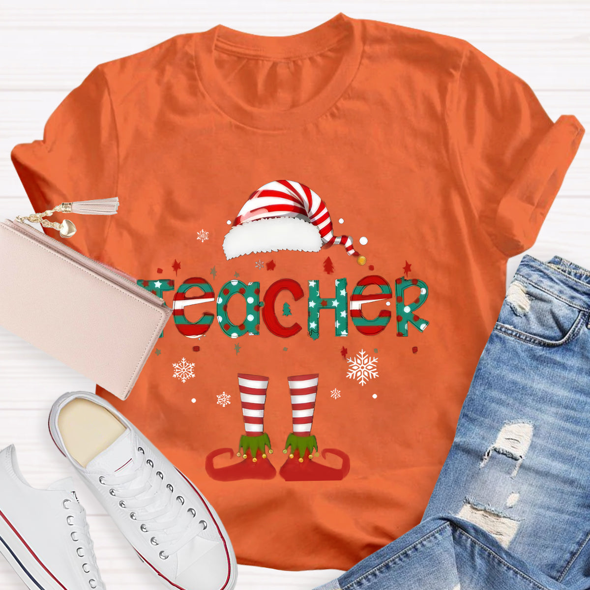 Christmas Teacher Elf T-Shirt