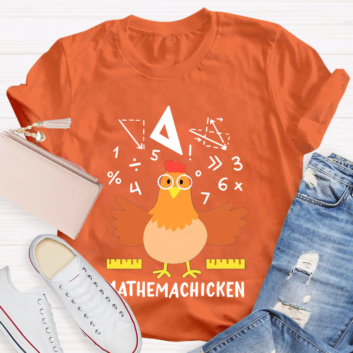 Math Chicken Gag Classic Teacher T-Shirt