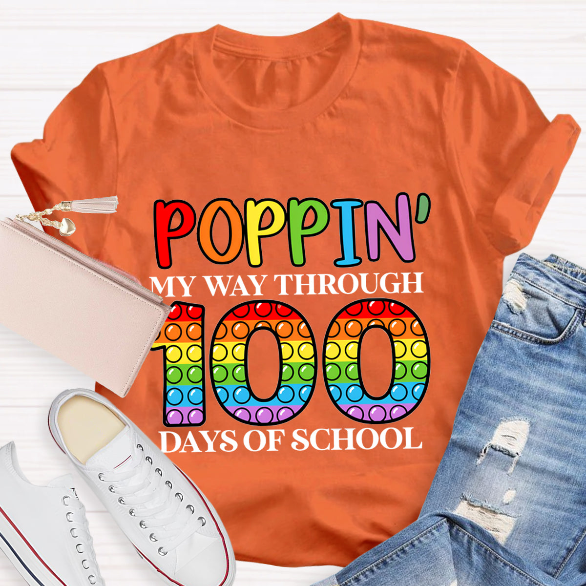 Poppin' My Way Through 100 Days Of School T-Shirt