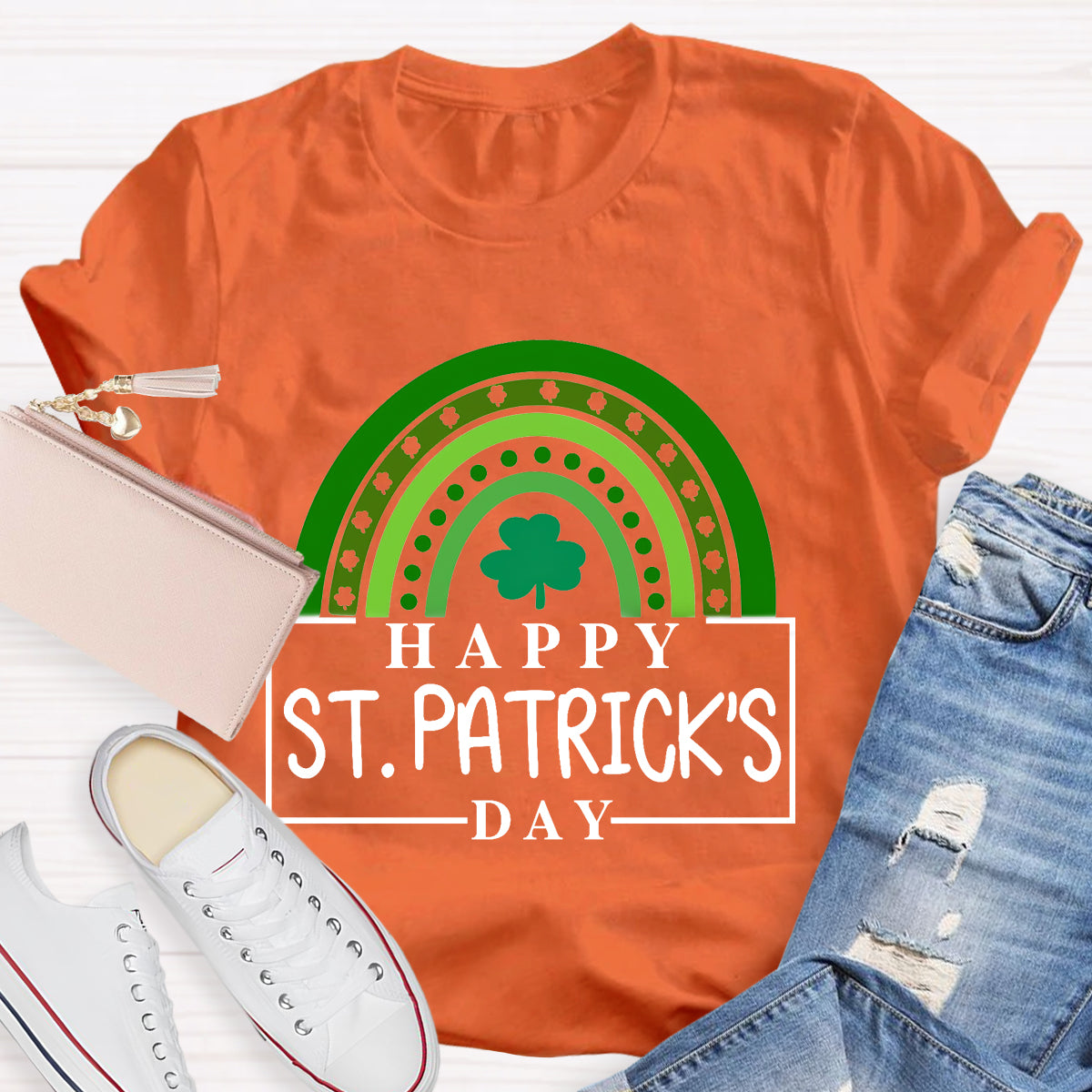 Happy St. Patrick's Day Green Rainbow T-Shirt