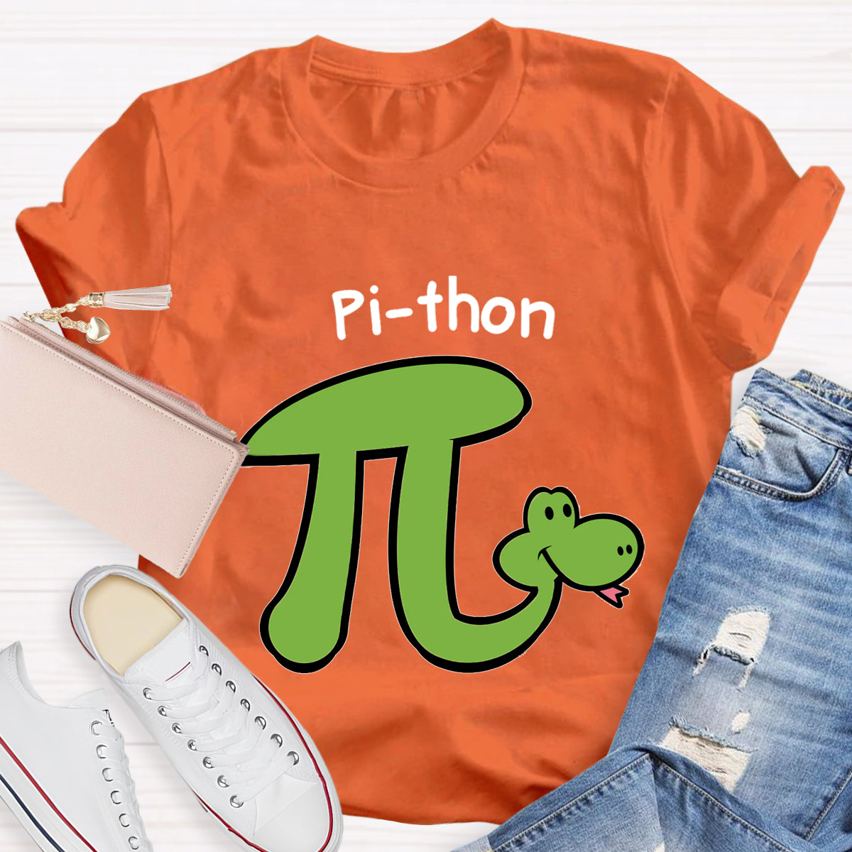 Pi-thon - Animal Pun Math Teacher T-Shirt