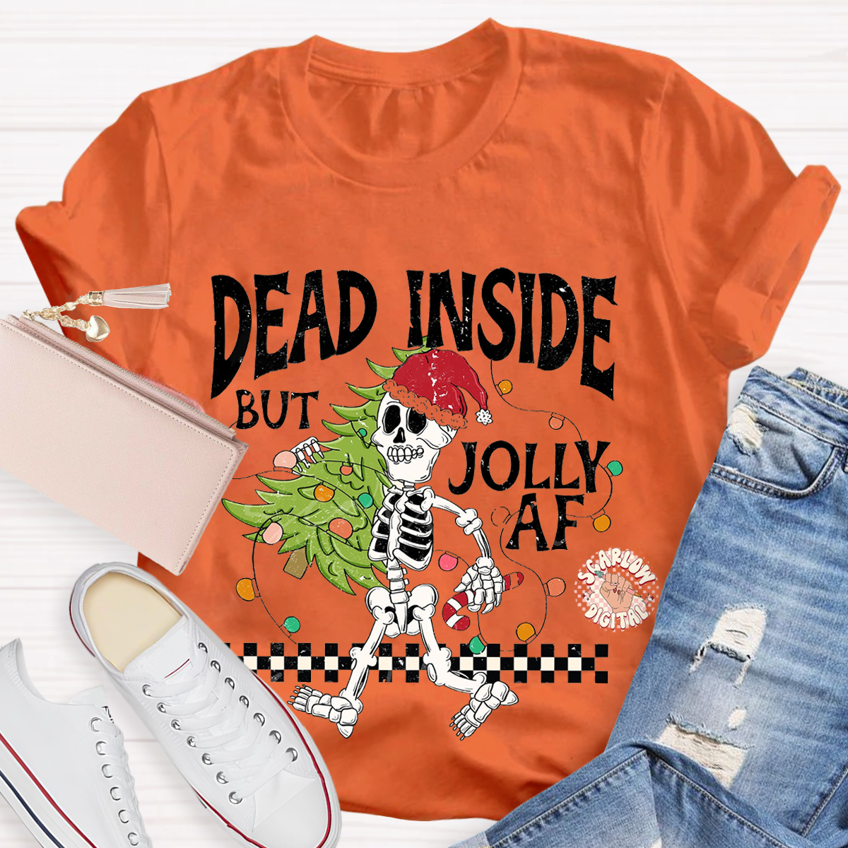 Dead Inside but Jolly AF Teacher T-Shirt