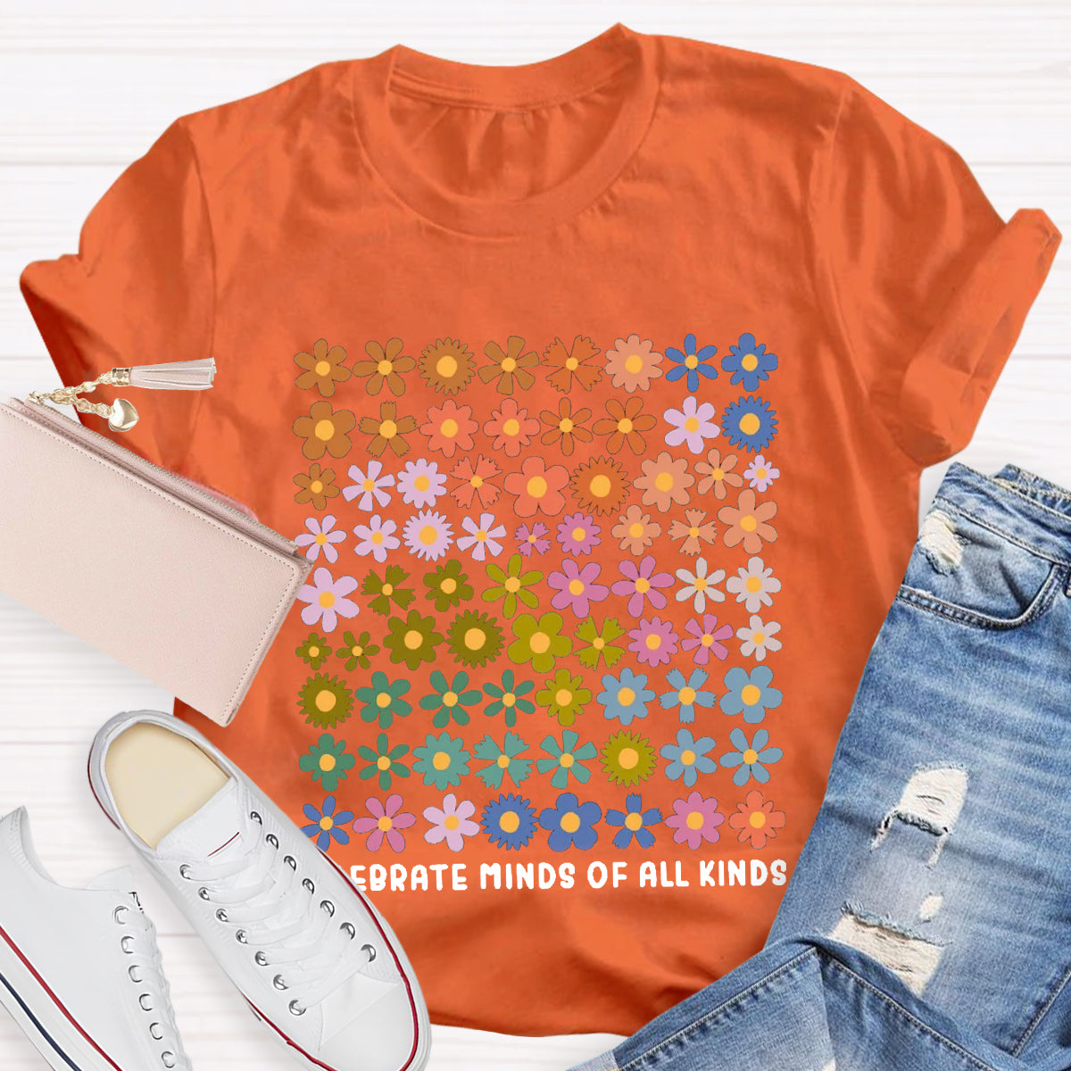 Celebrate Minds of All Kinds Floral T-Shirt