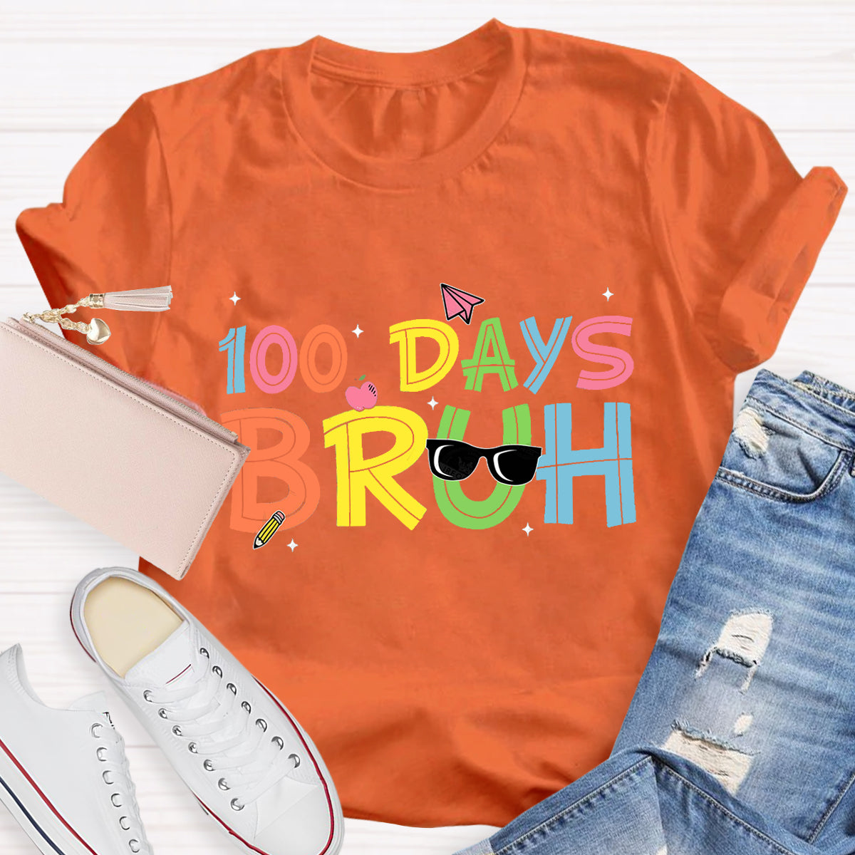 100 Days Bruh Teacher T-Shirt