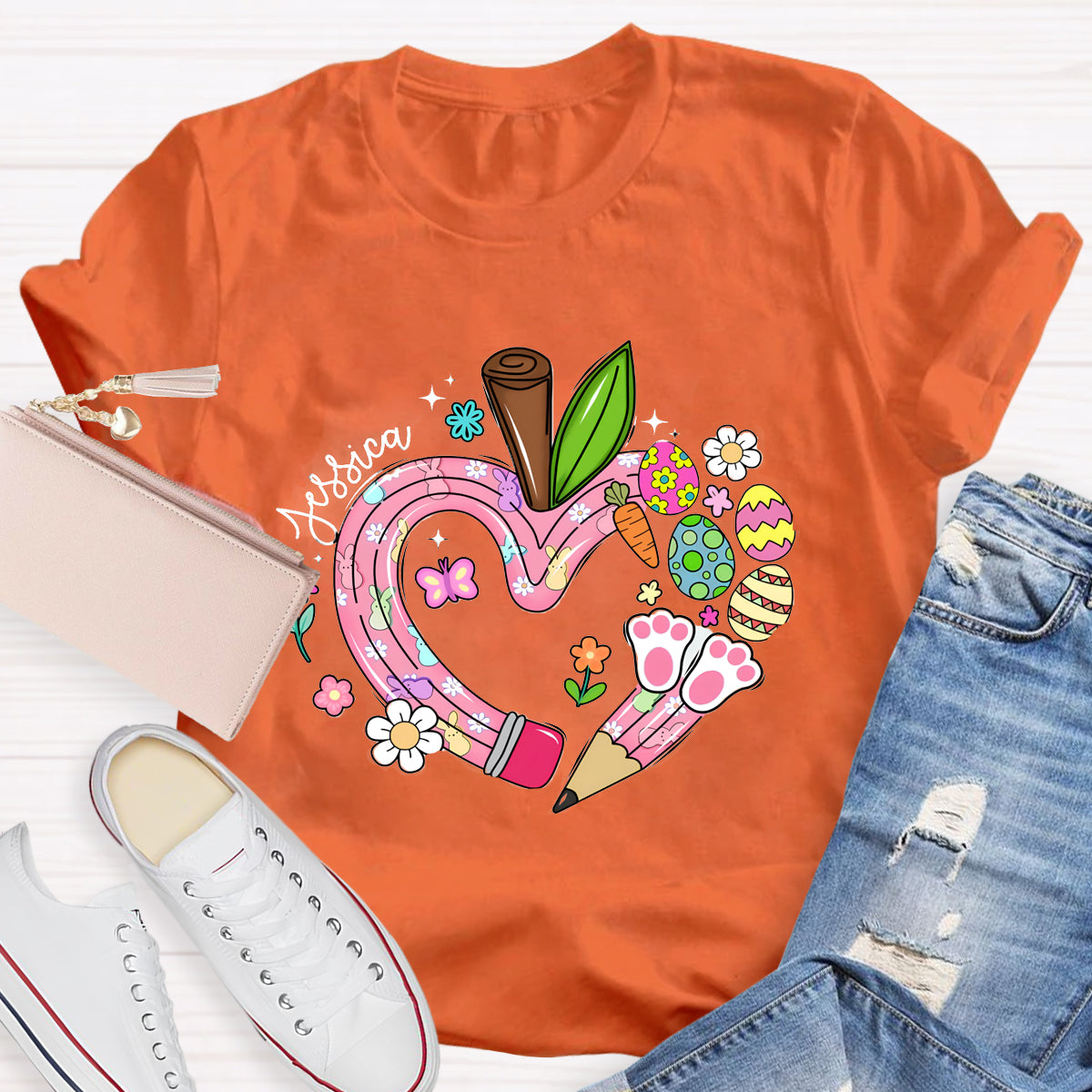 Personalized Name Easter Teacher T-Shirt