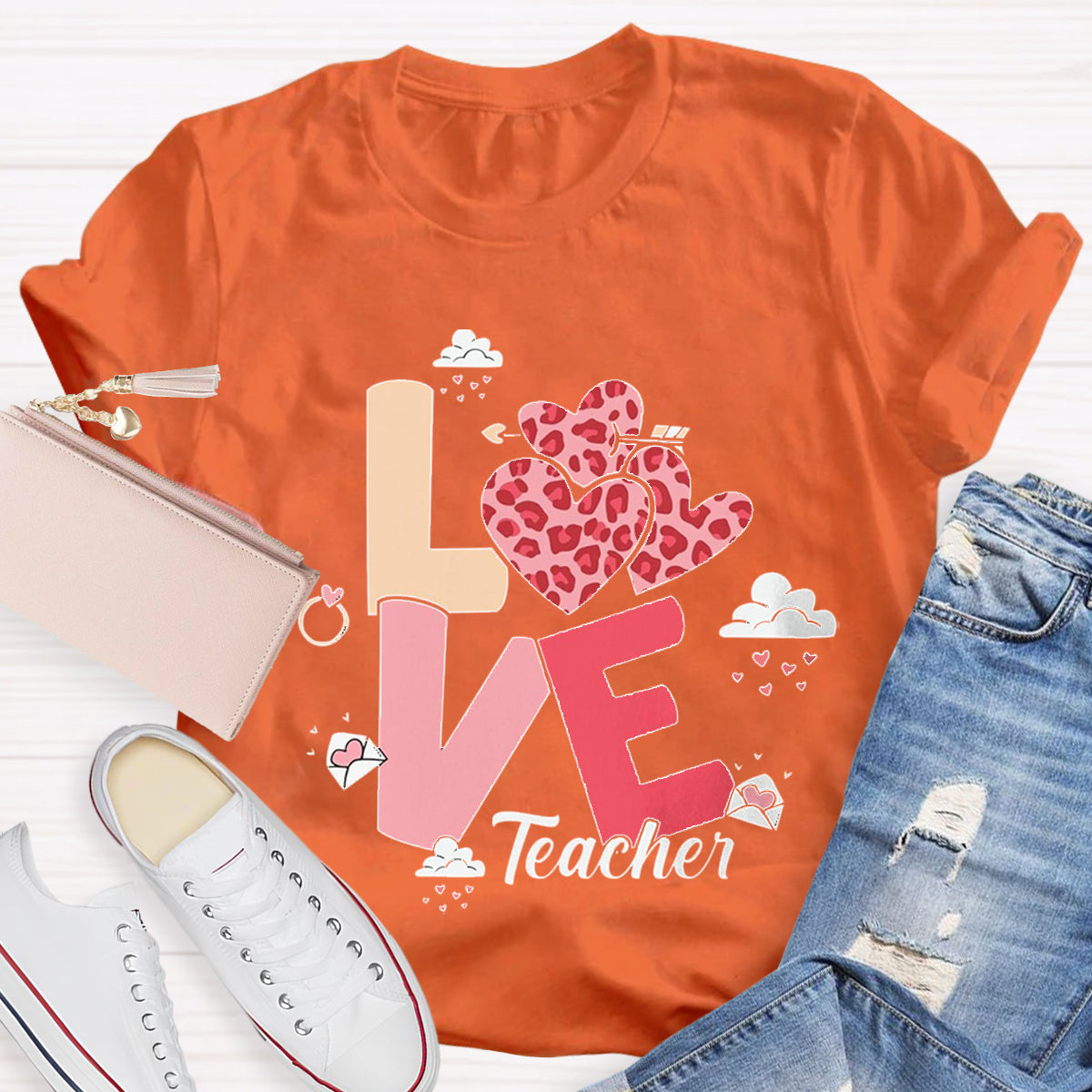 Valentine's Love Heart Teacher T-Shirt