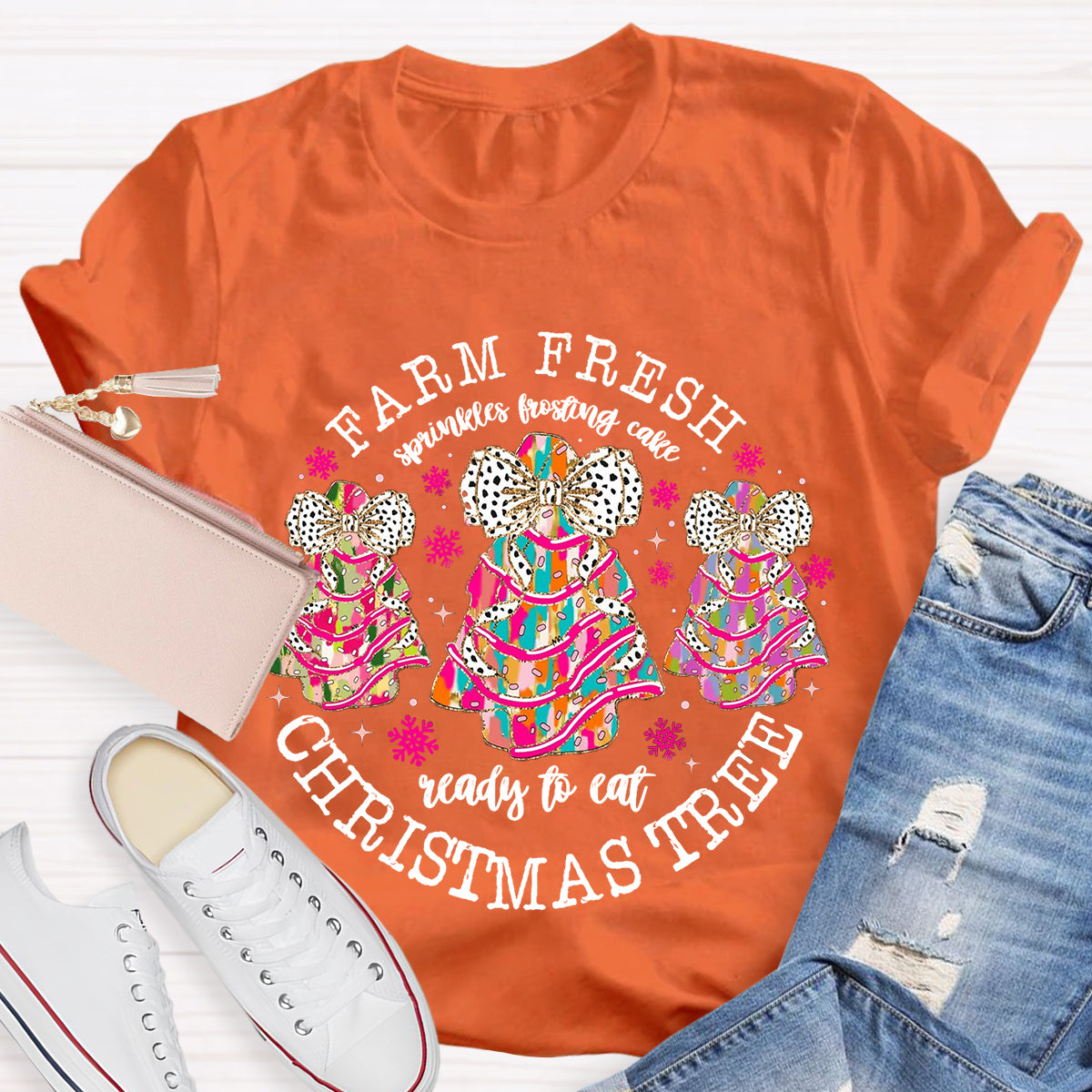 Farm Fresh Christmas Tree Spirals Frosting Cake Ready To Eat T-Shirt