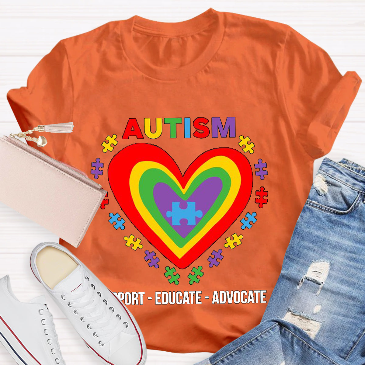 Support Educate Advocate Autism Special Education T-Shirt